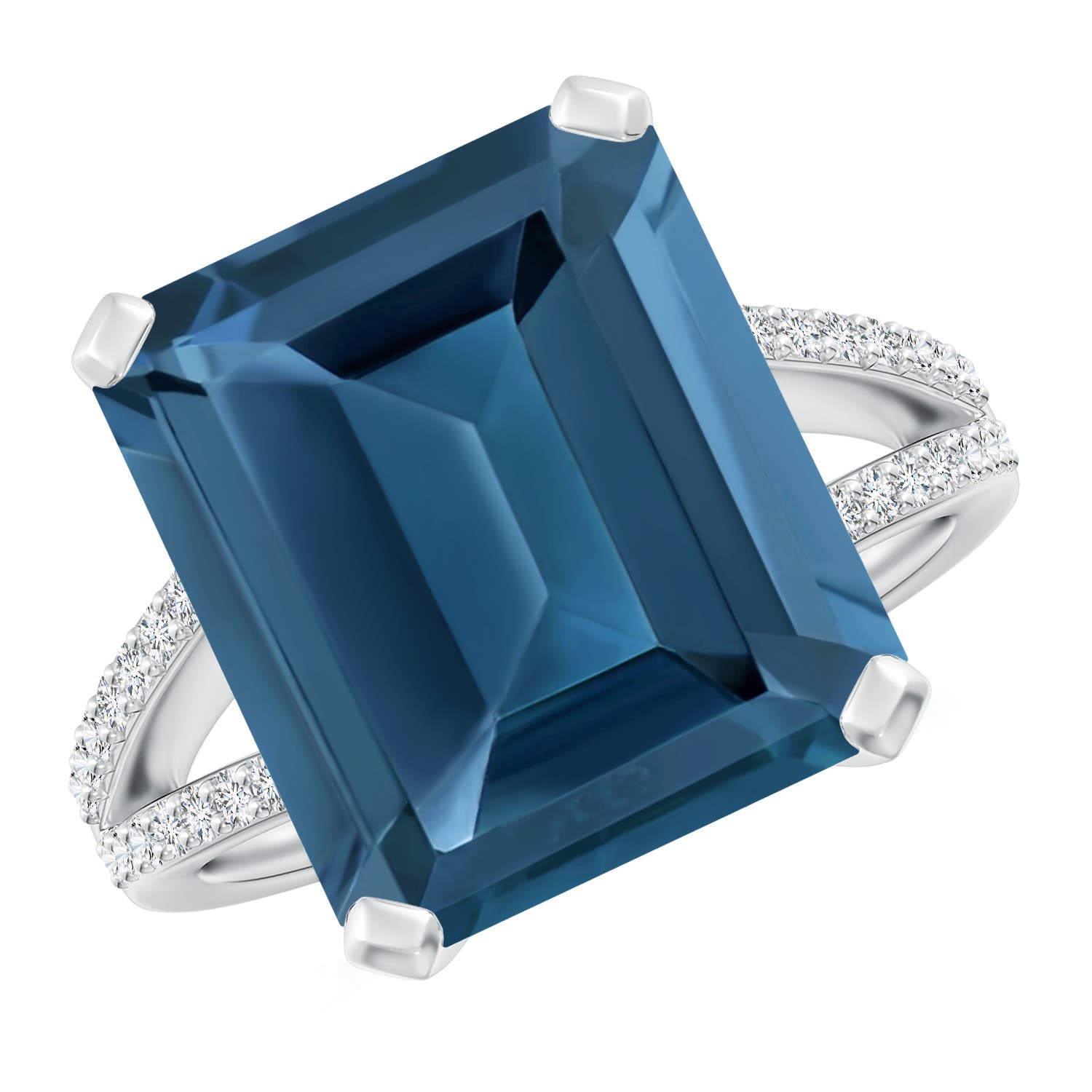 AA - London Blue Topaz / 12.22 CT / 14 KT White Gold