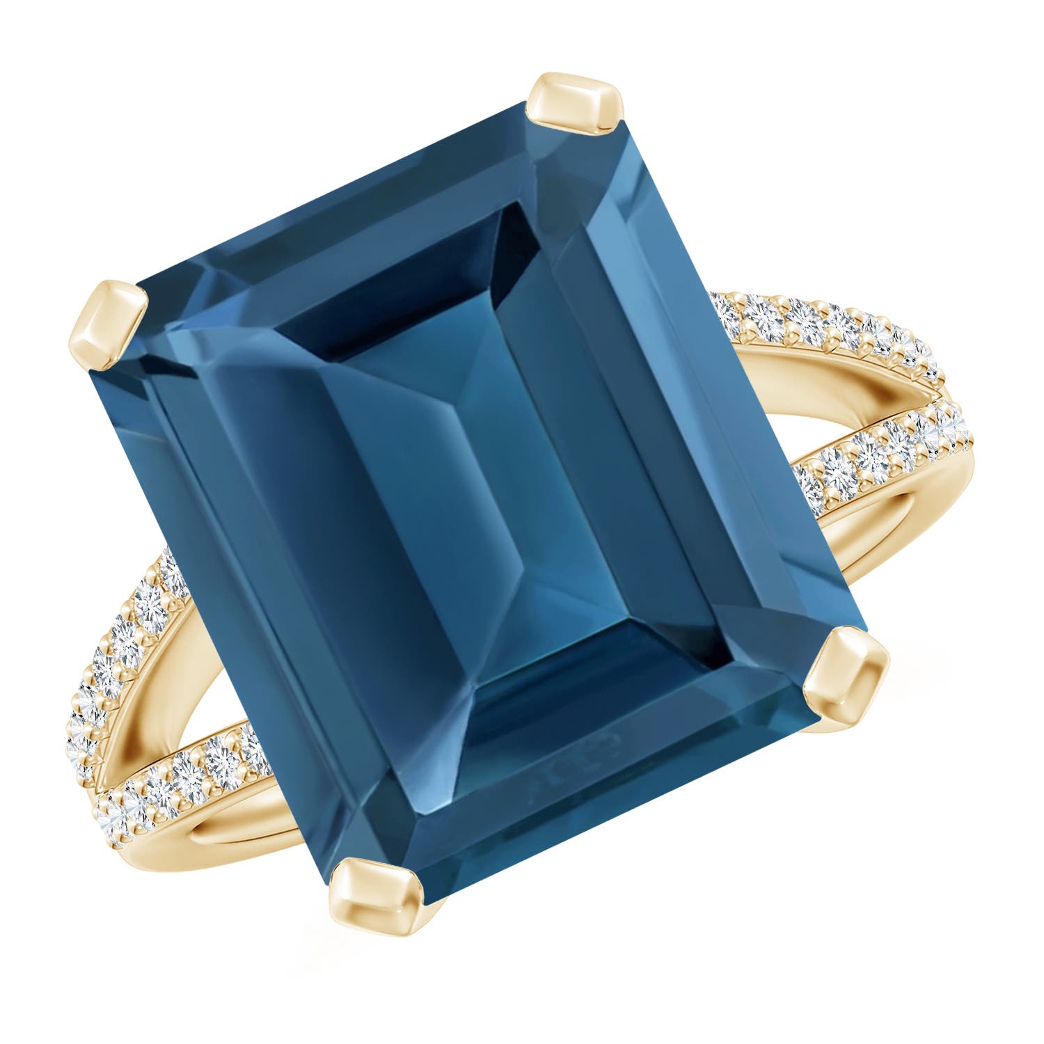 AA - London Blue Topaz / 12.22 CT / 14 KT Yellow Gold