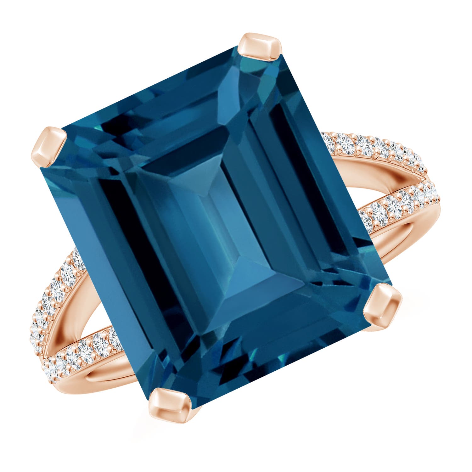 AAA - London Blue Topaz / 12.22 CT / 14 KT Rose Gold