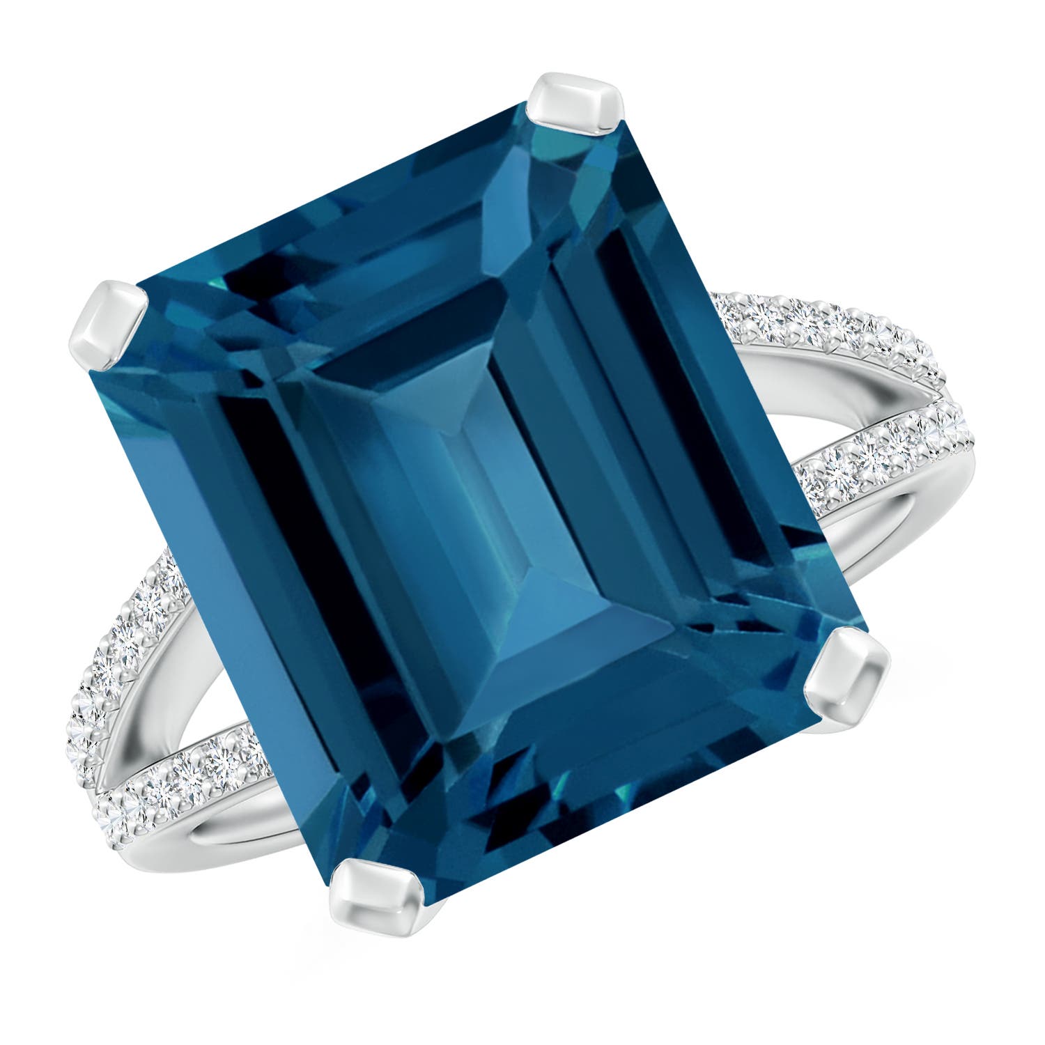 AAA - London Blue Topaz / 12.22 CT / 14 KT White Gold