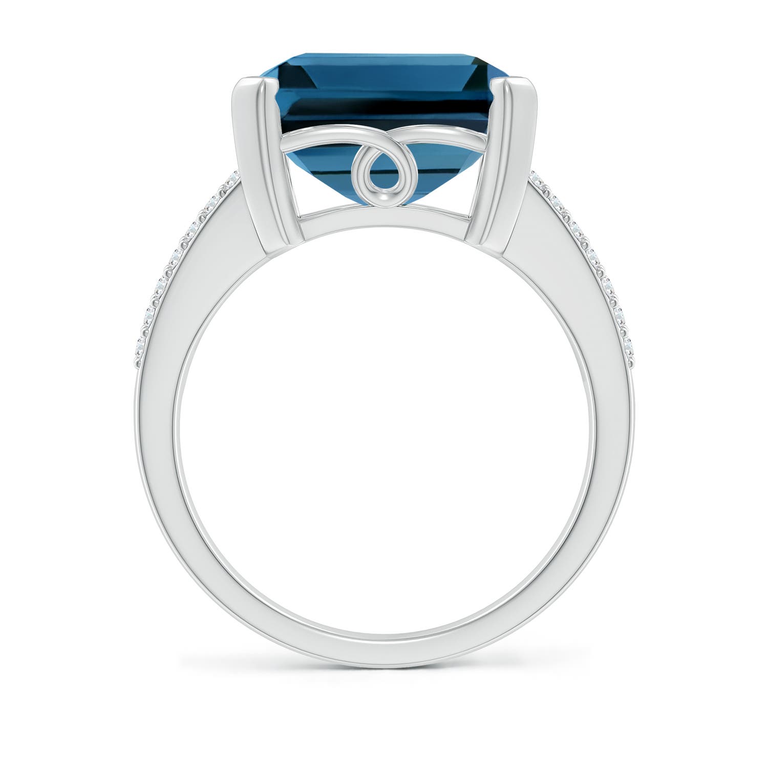 AAA - London Blue Topaz / 12.22 CT / 14 KT White Gold