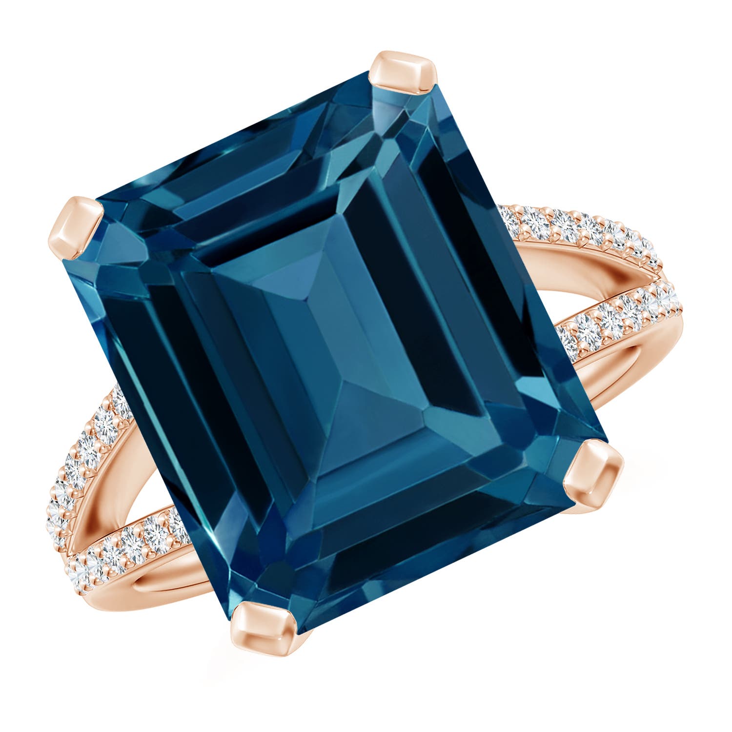 AAAA - London Blue Topaz / 12.22 CT / 14 KT Rose Gold