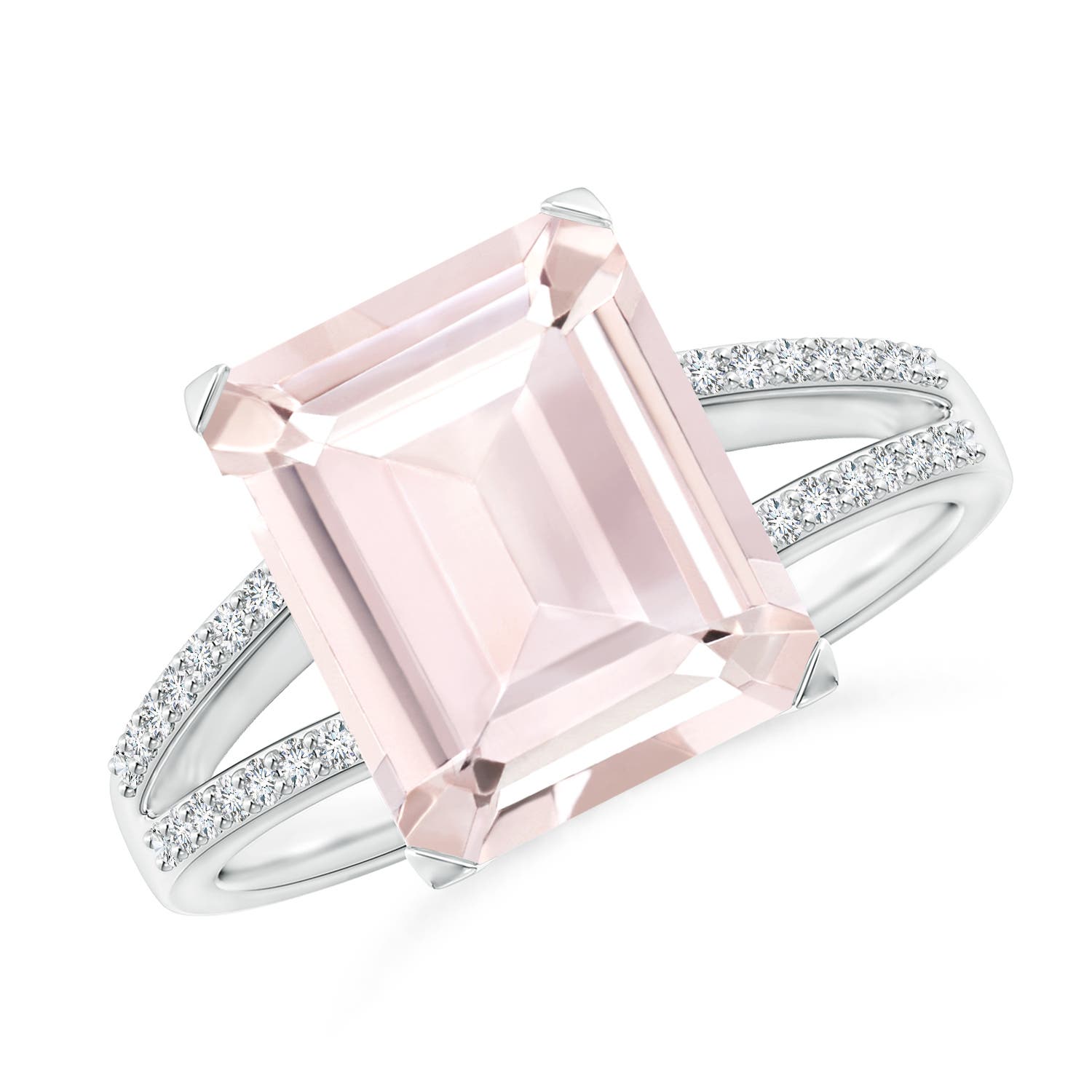 A - Morganite / 4.24 CT / 14 KT White Gold