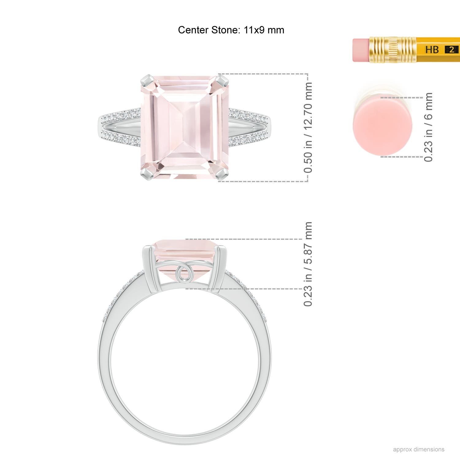 A - Morganite / 4.24 CT / 14 KT White Gold