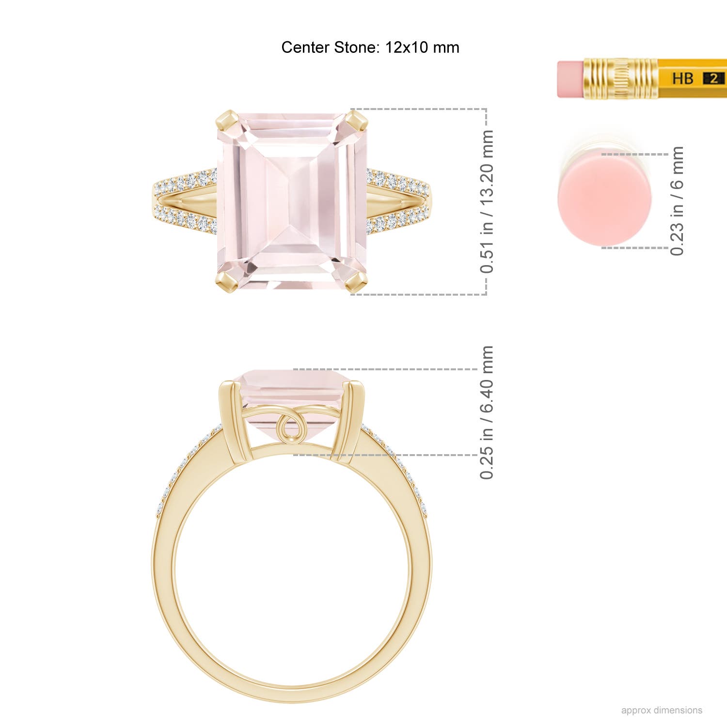 A - Morganite / 4.42 CT / 14 KT Yellow Gold