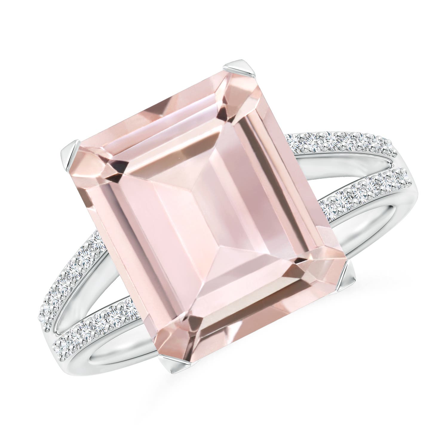 AA - Morganite / 4.42 CT / 14 KT White Gold