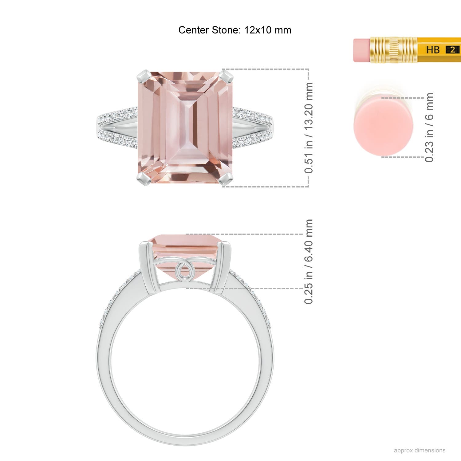 AAA - Morganite / 4.42 CT / 14 KT White Gold