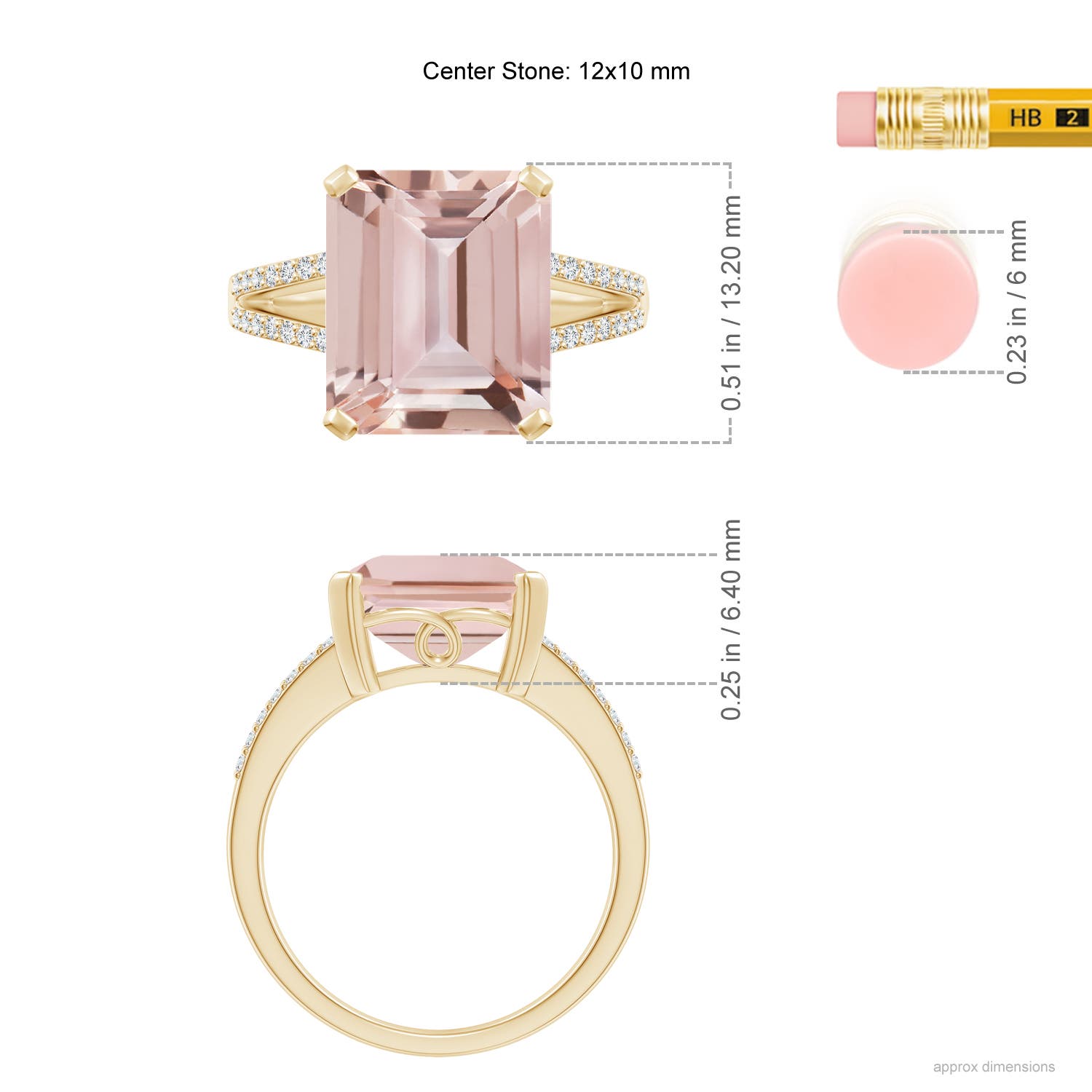 AAA - Morganite / 4.42 CT / 14 KT Yellow Gold