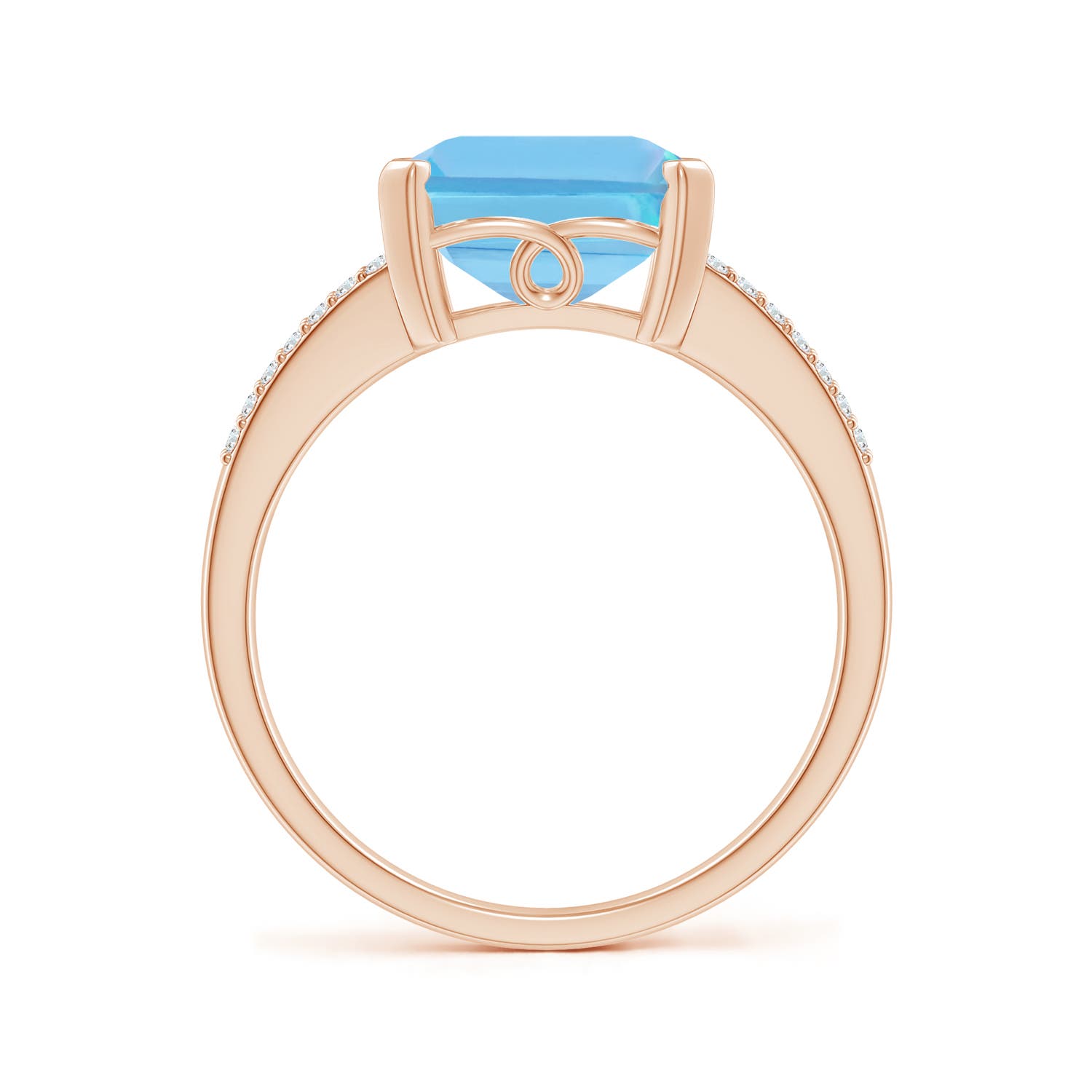 A - Swiss Blue Topaz / 5.74 CT / 14 KT Rose Gold