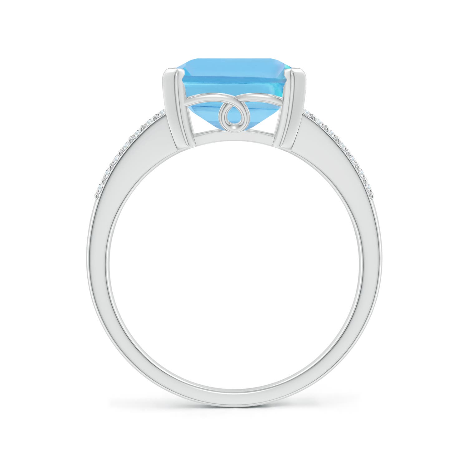 A - Swiss Blue Topaz / 5.74 CT / 14 KT White Gold