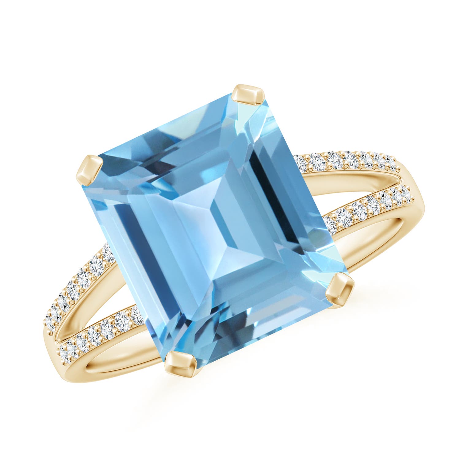 A - Swiss Blue Topaz / 5.74 CT / 14 KT Yellow Gold