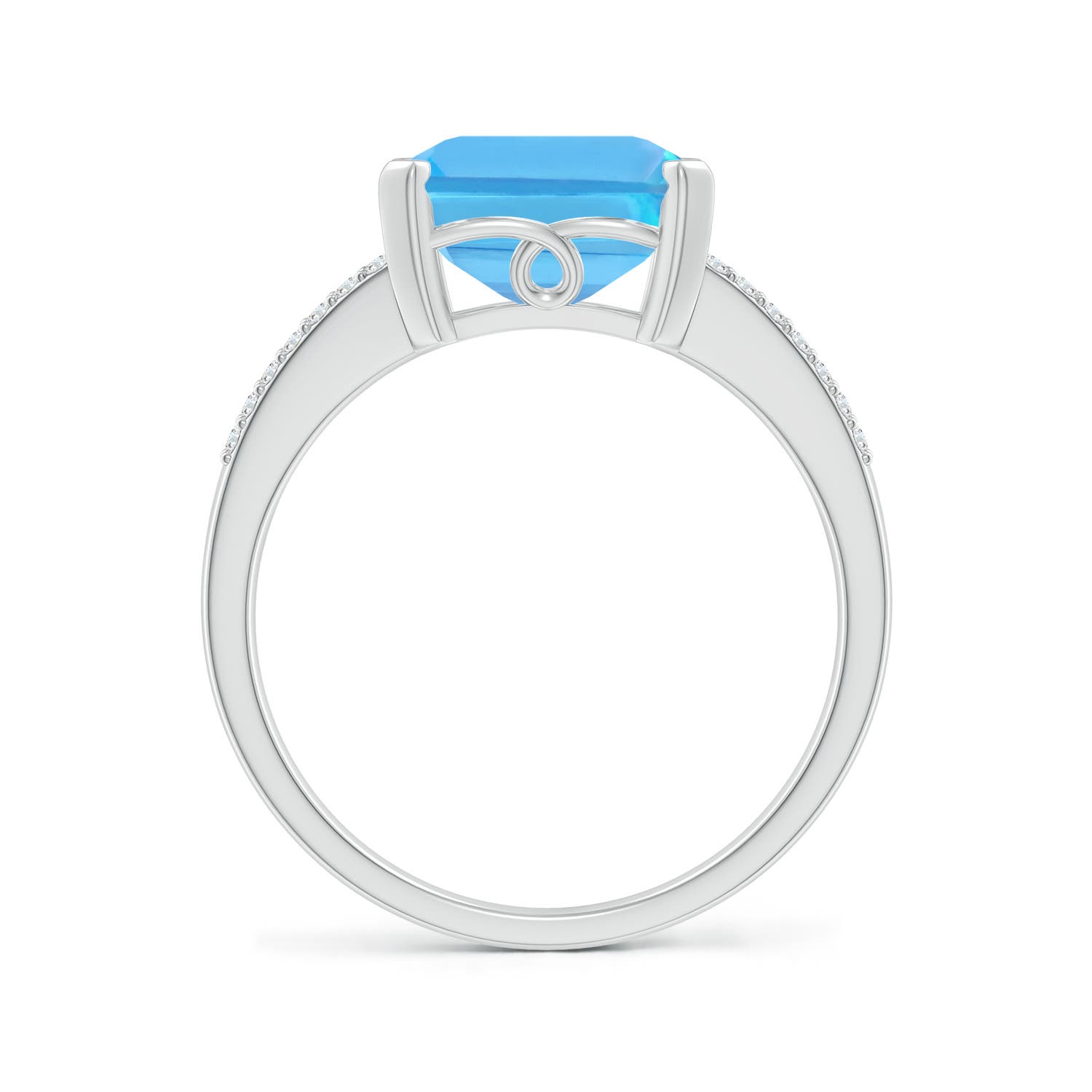 AA - Swiss Blue Topaz / 5.74 CT / 14 KT White Gold