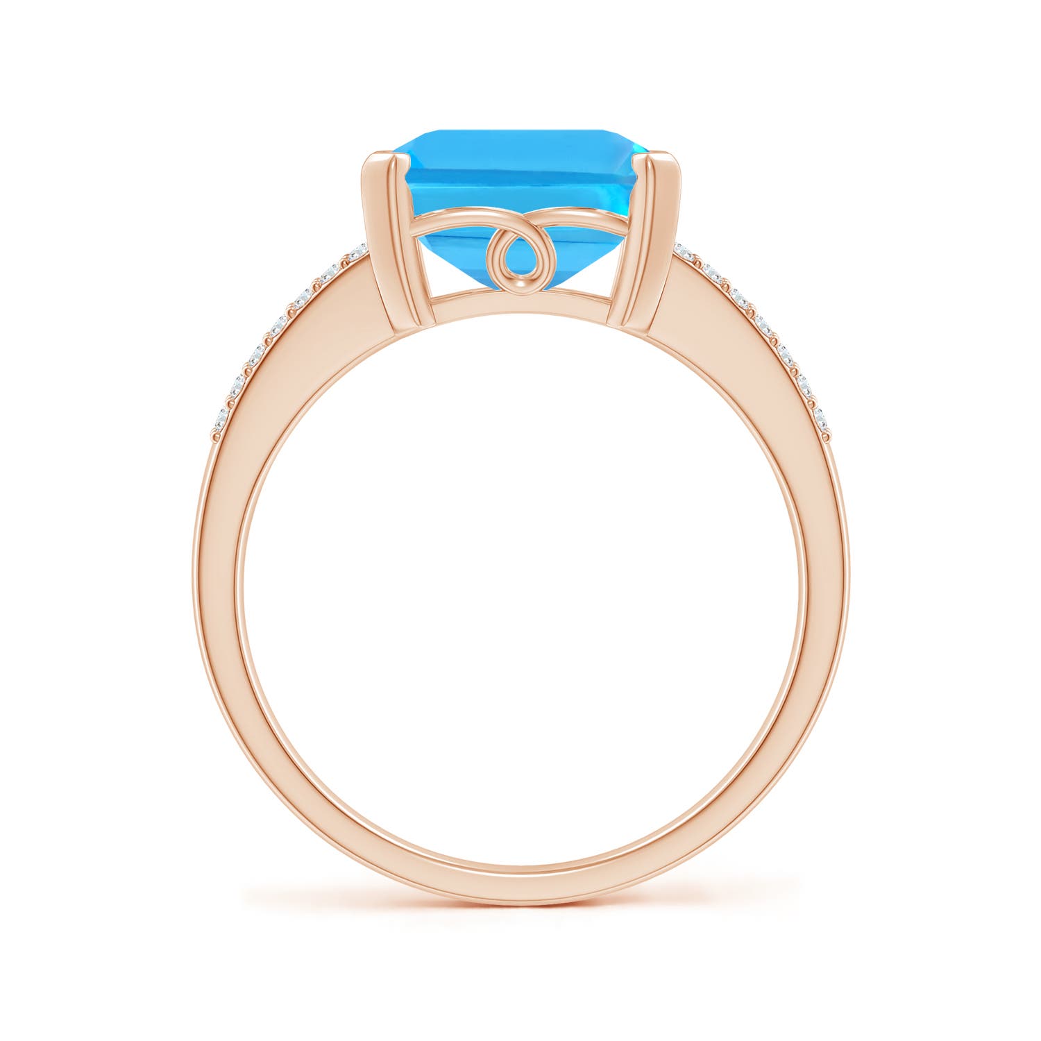 AAA - Swiss Blue Topaz / 5.74 CT / 14 KT Rose Gold