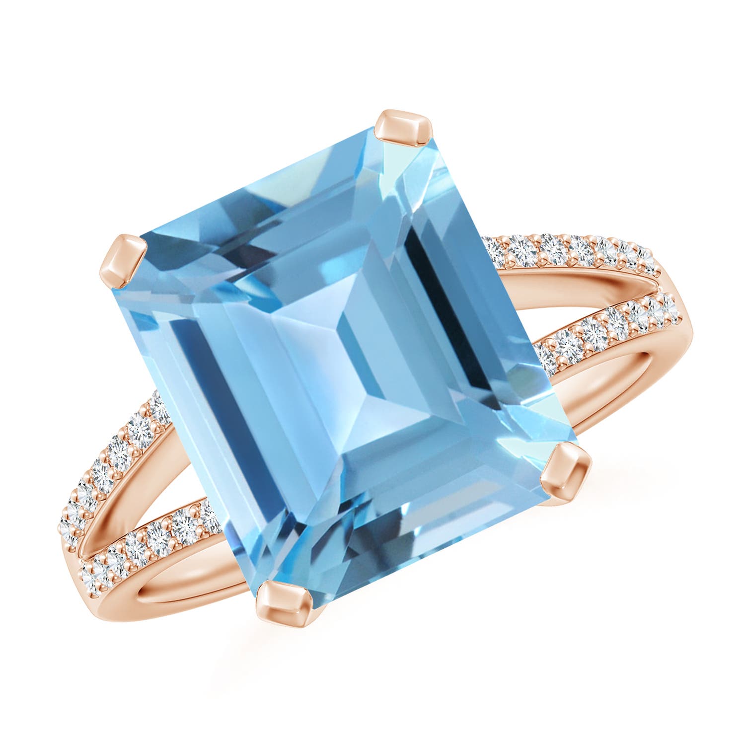 A - Swiss Blue Topaz / 7.37 CT / 14 KT Rose Gold