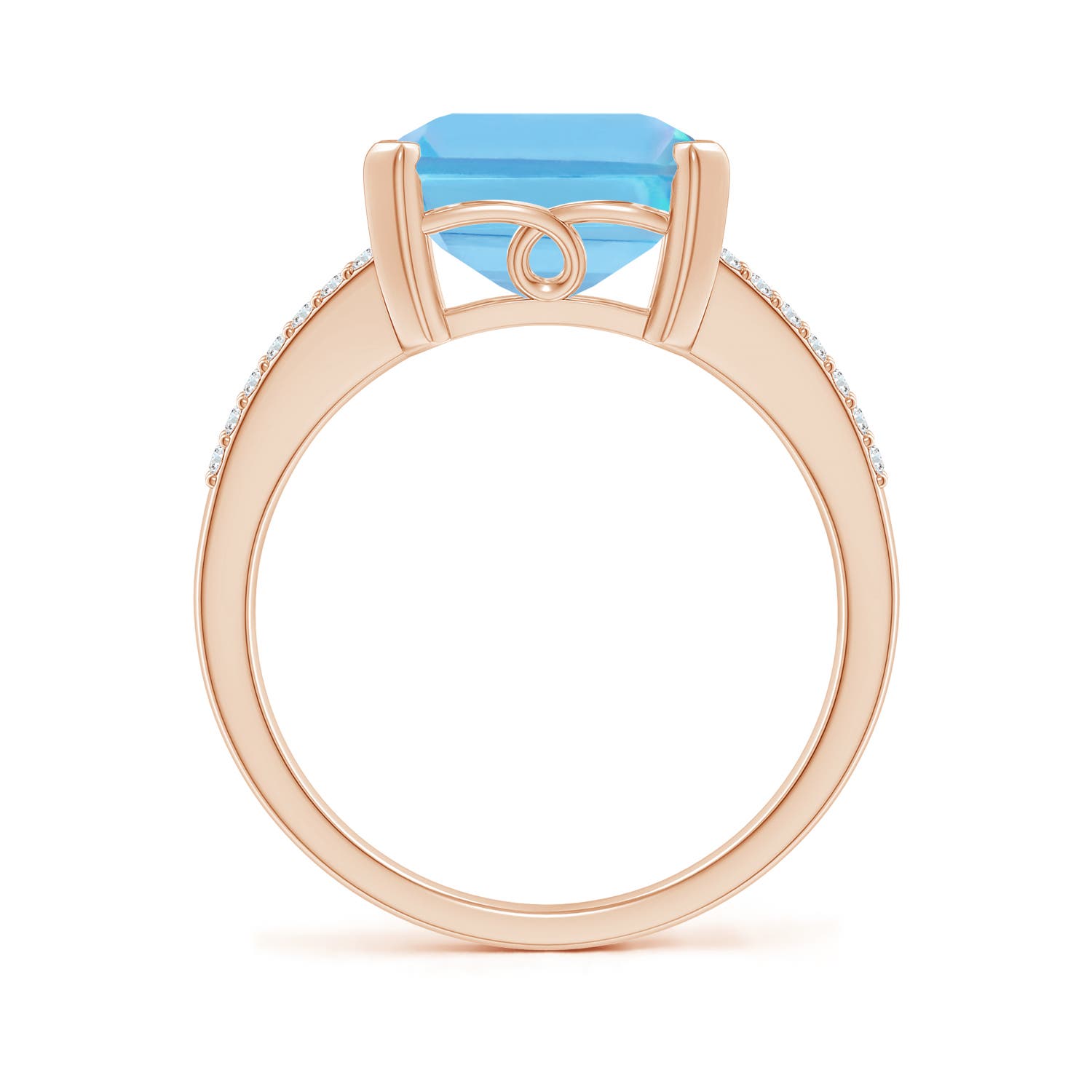 A - Swiss Blue Topaz / 7.37 CT / 14 KT Rose Gold