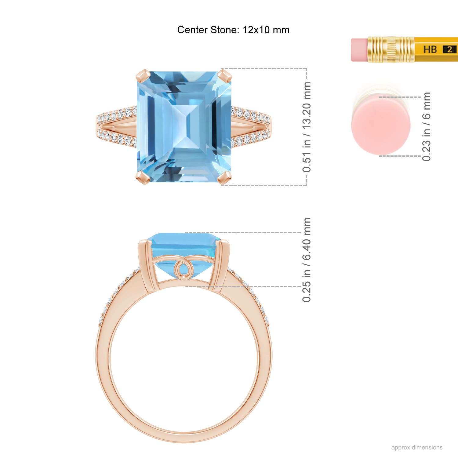 A - Swiss Blue Topaz / 7.37 CT / 14 KT Rose Gold