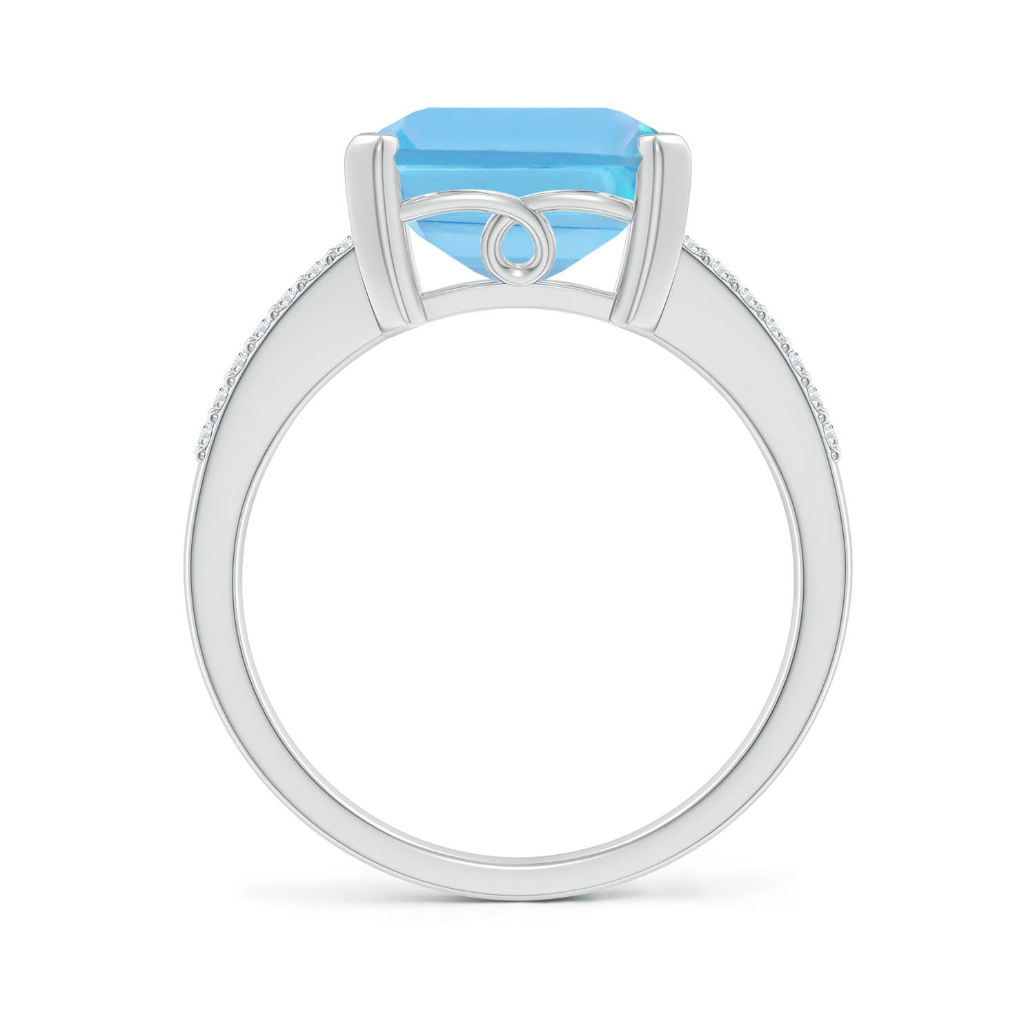 A - Swiss Blue Topaz / 7.37 CT / 14 KT White Gold