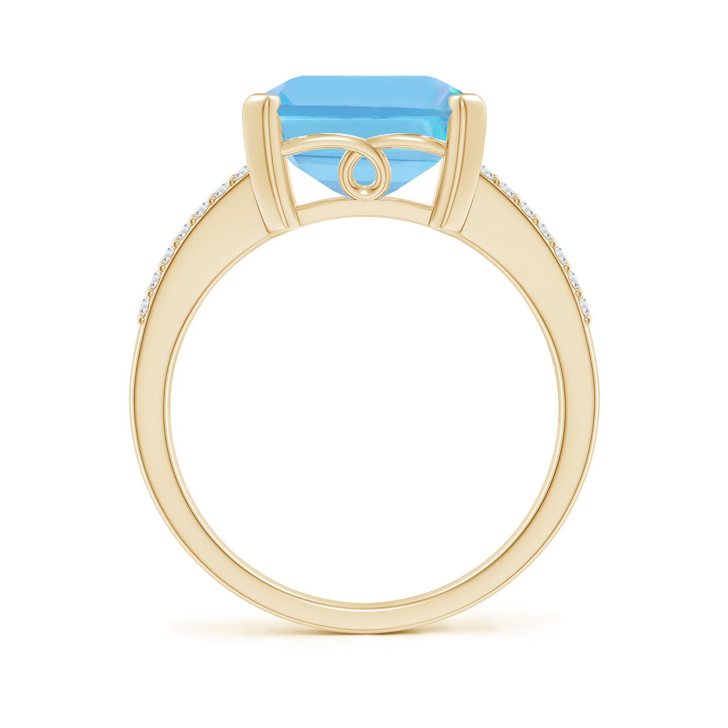 A - Swiss Blue Topaz / 7.37 CT / 14 KT Yellow Gold