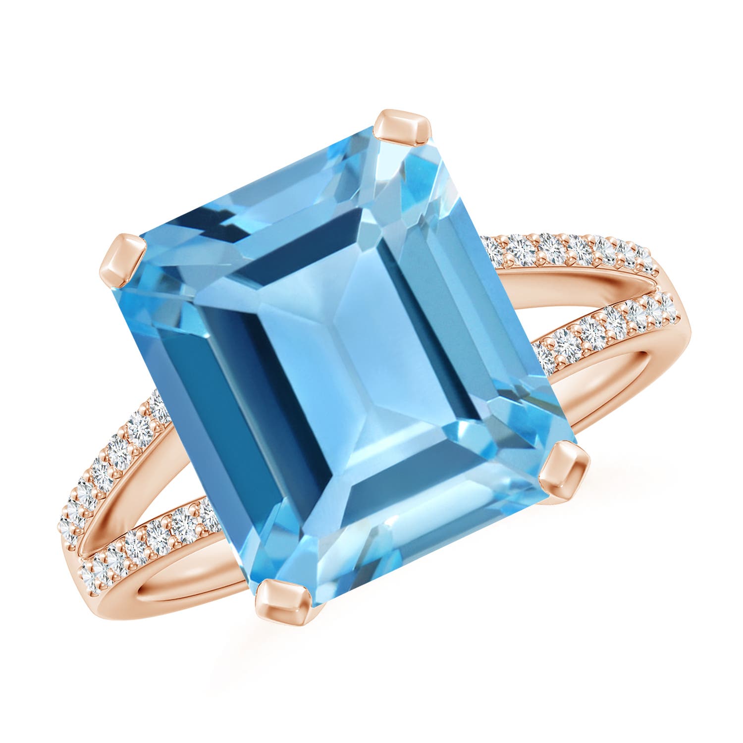 AA - Swiss Blue Topaz / 7.37 CT / 14 KT Rose Gold