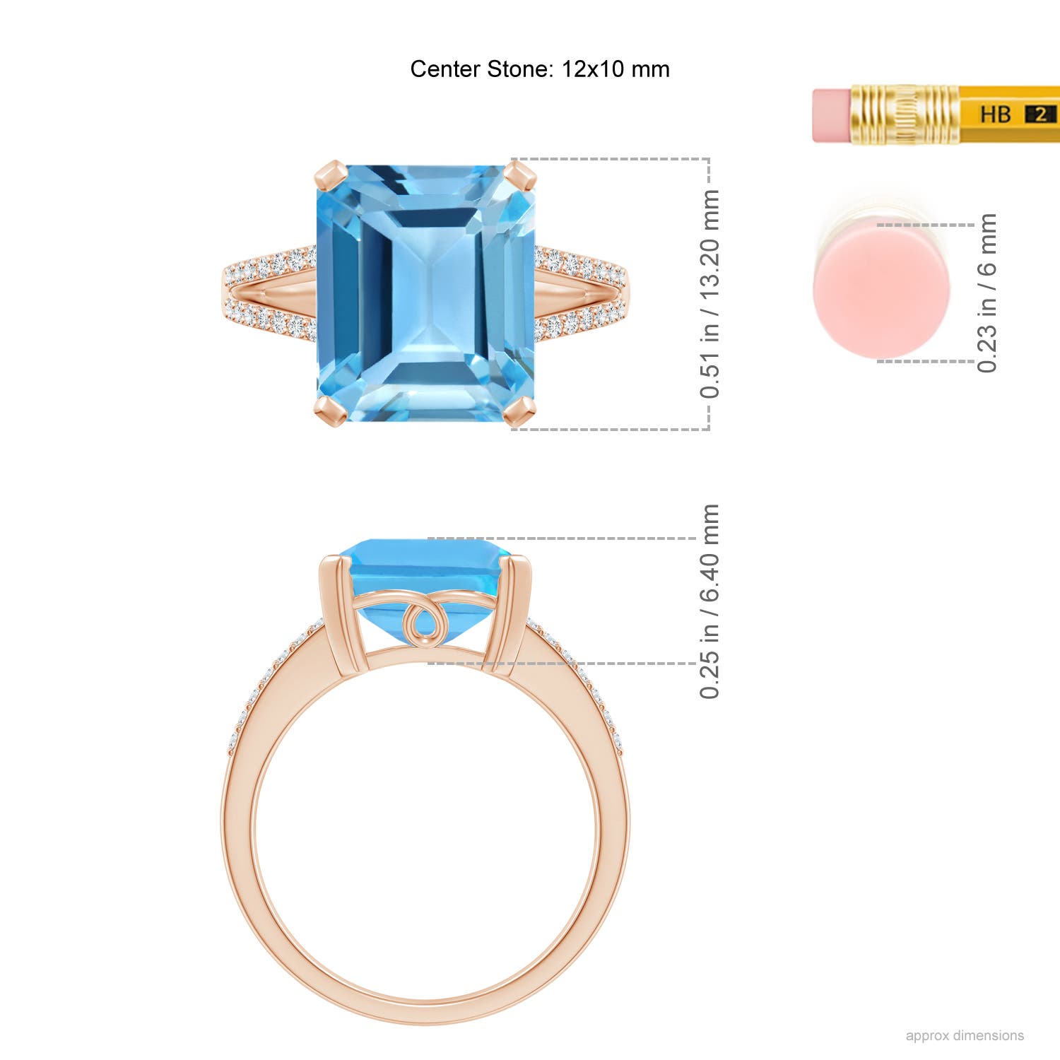 AA - Swiss Blue Topaz / 7.37 CT / 14 KT Rose Gold