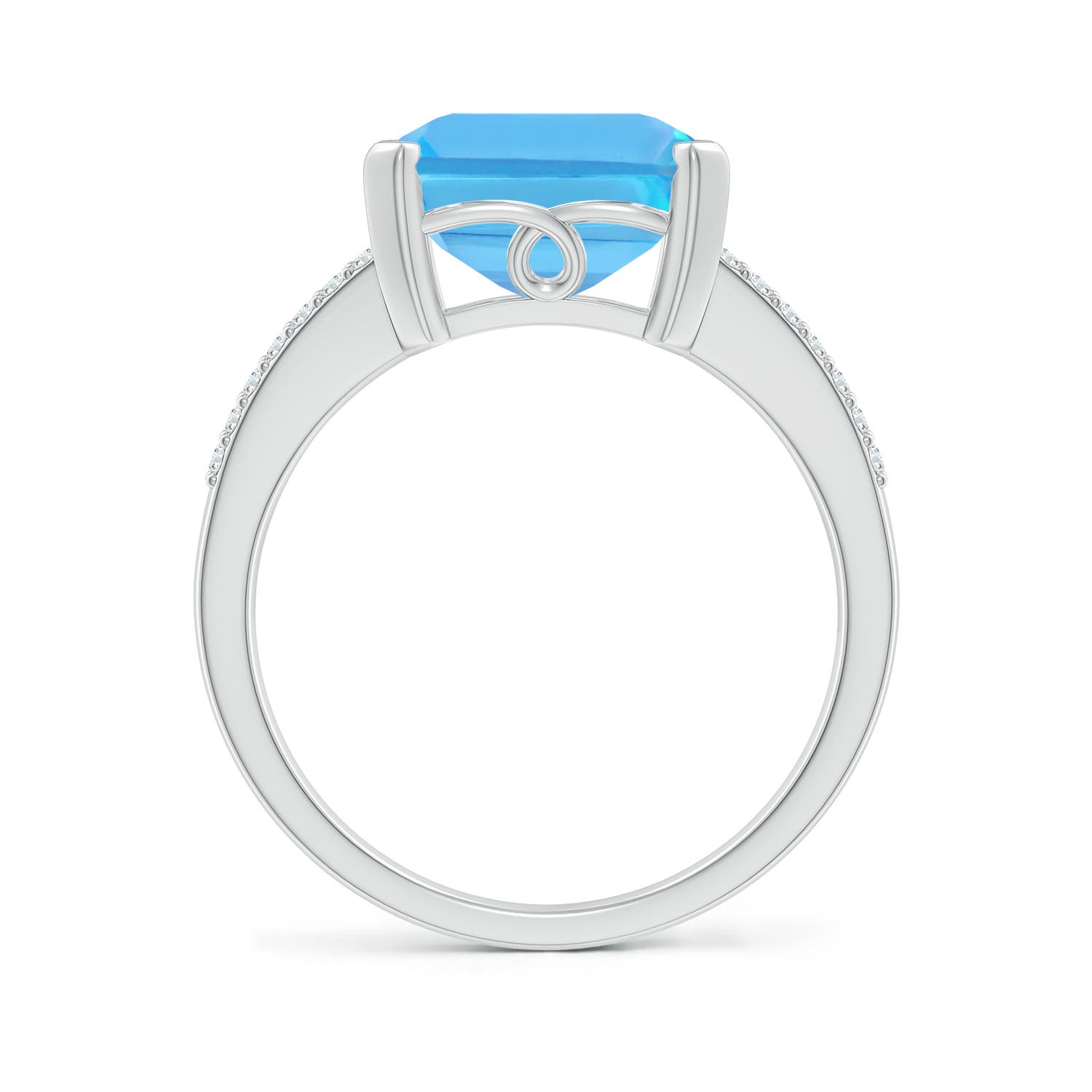 AA - Swiss Blue Topaz / 7.37 CT / 14 KT White Gold