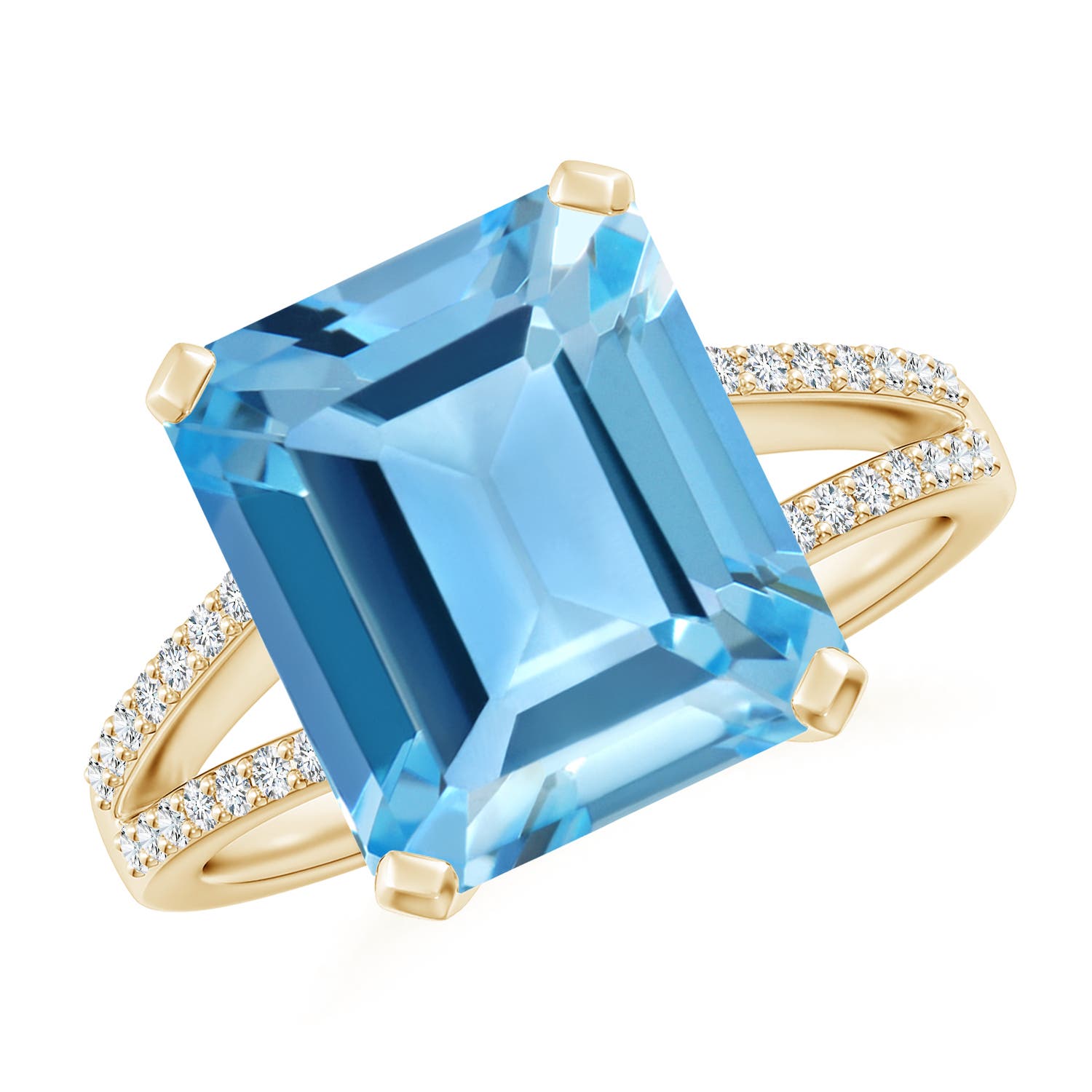 AA - Swiss Blue Topaz / 7.37 CT / 14 KT Yellow Gold