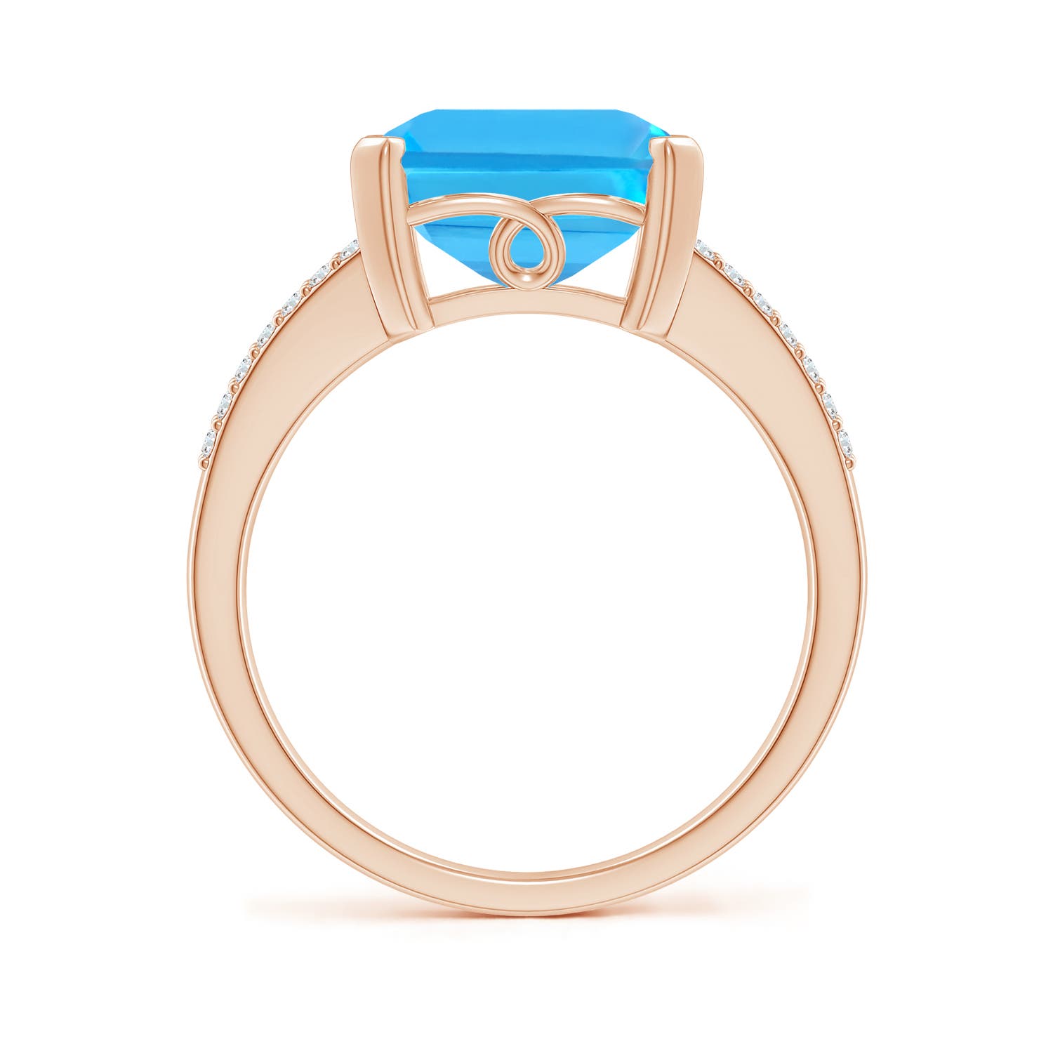 AAA - Swiss Blue Topaz / 7.37 CT / 14 KT Rose Gold