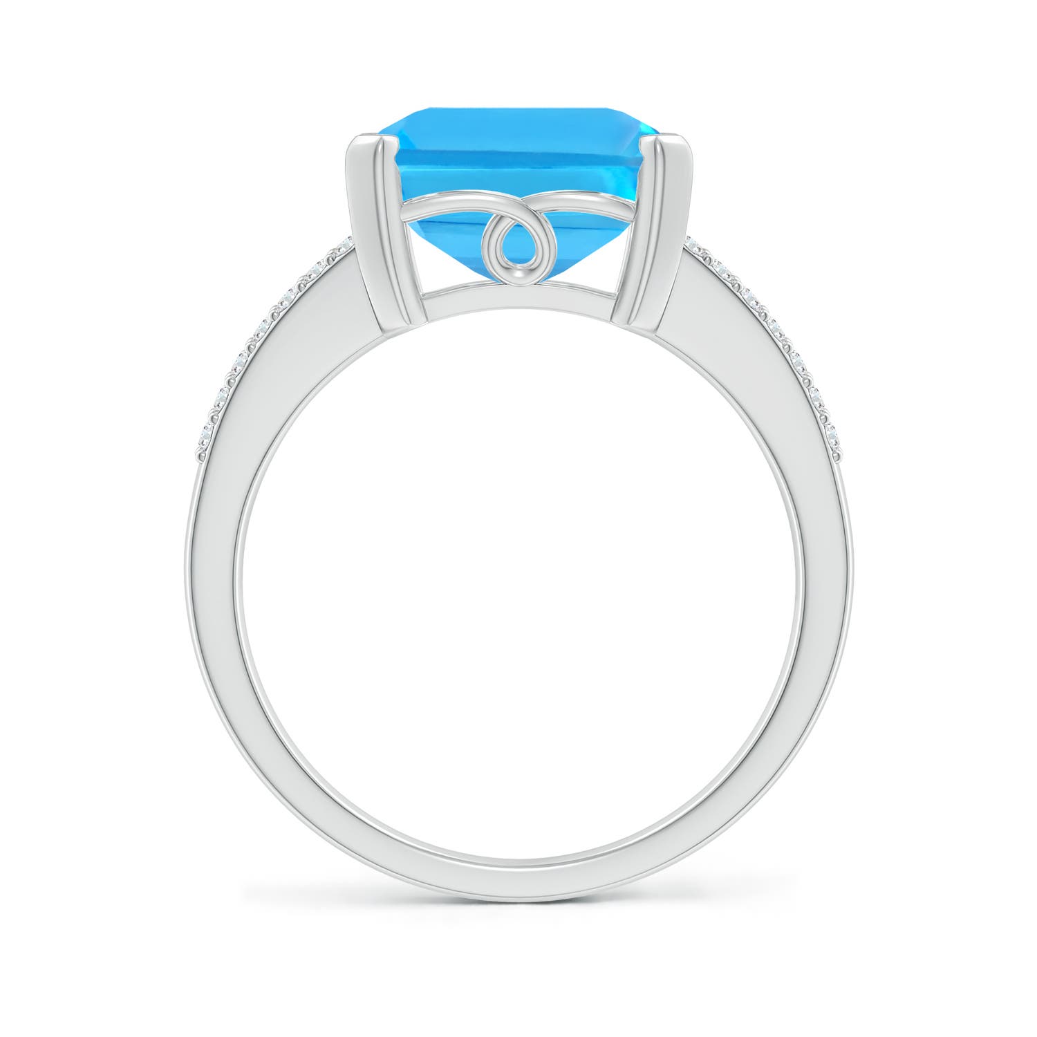 AAA - Swiss Blue Topaz / 7.37 CT / 14 KT White Gold