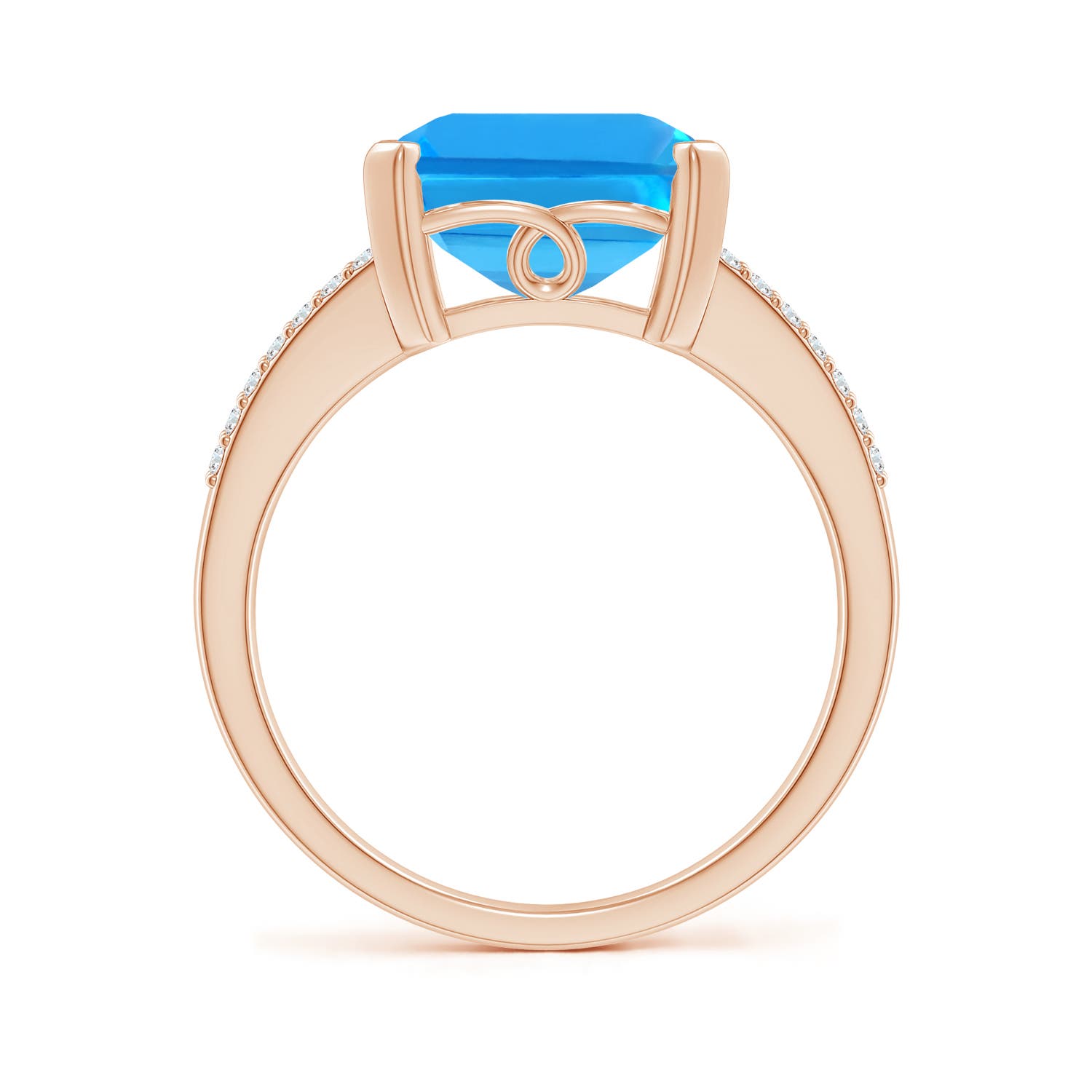 AAAA - Swiss Blue Topaz / 7.37 CT / 14 KT Rose Gold