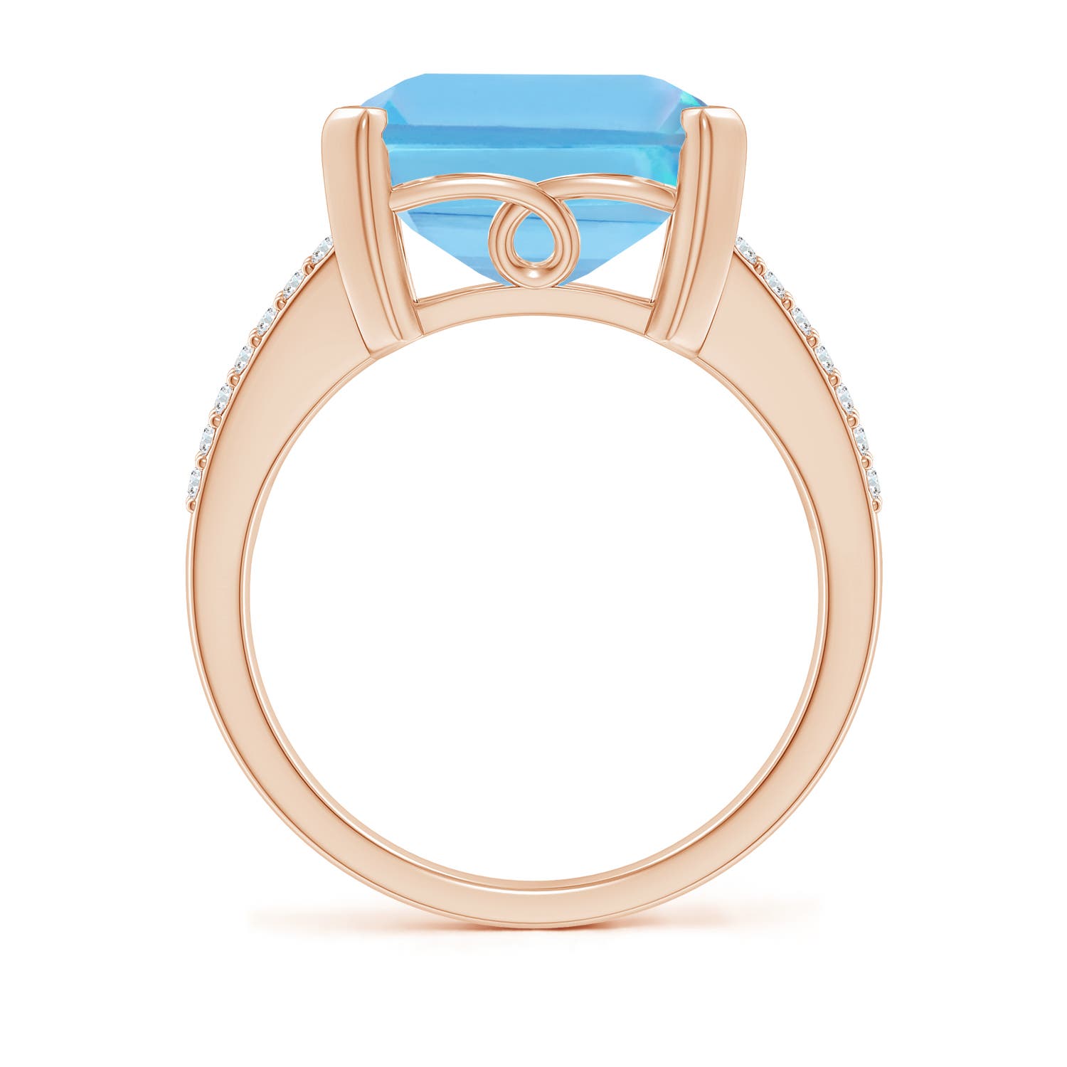 A - Swiss Blue Topaz / 12.22 CT / 14 KT Rose Gold