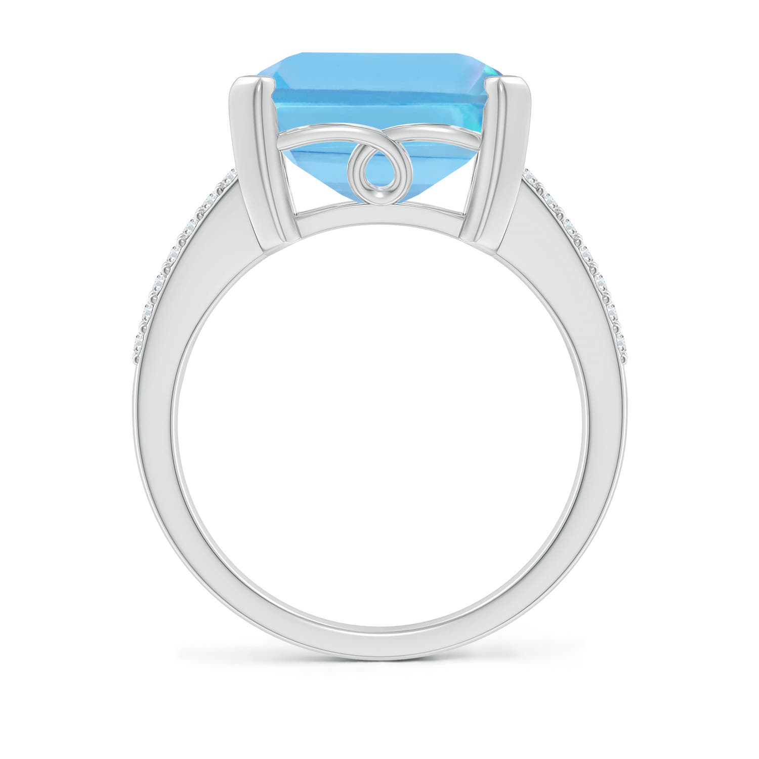 A - Swiss Blue Topaz / 12.22 CT / 14 KT White Gold