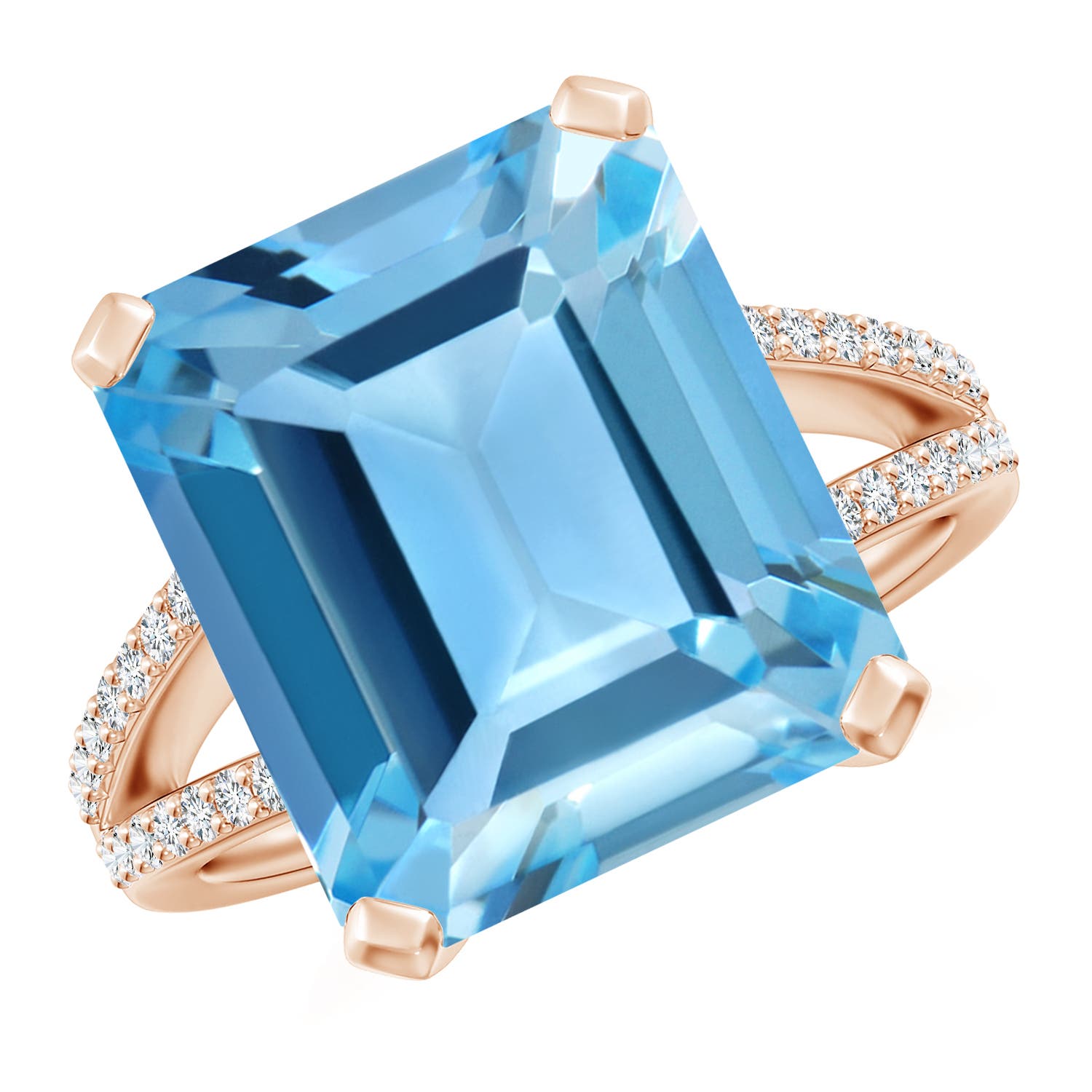 AA - Swiss Blue Topaz / 12.22 CT / 14 KT Rose Gold