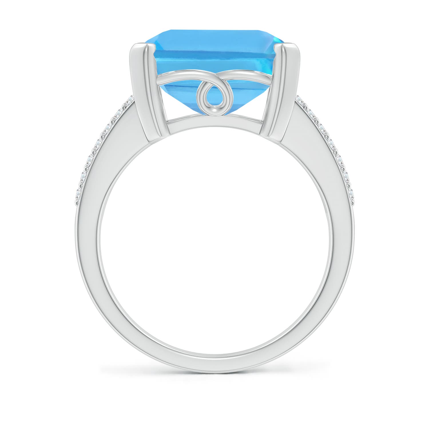 AA - Swiss Blue Topaz / 12.22 CT / 14 KT White Gold