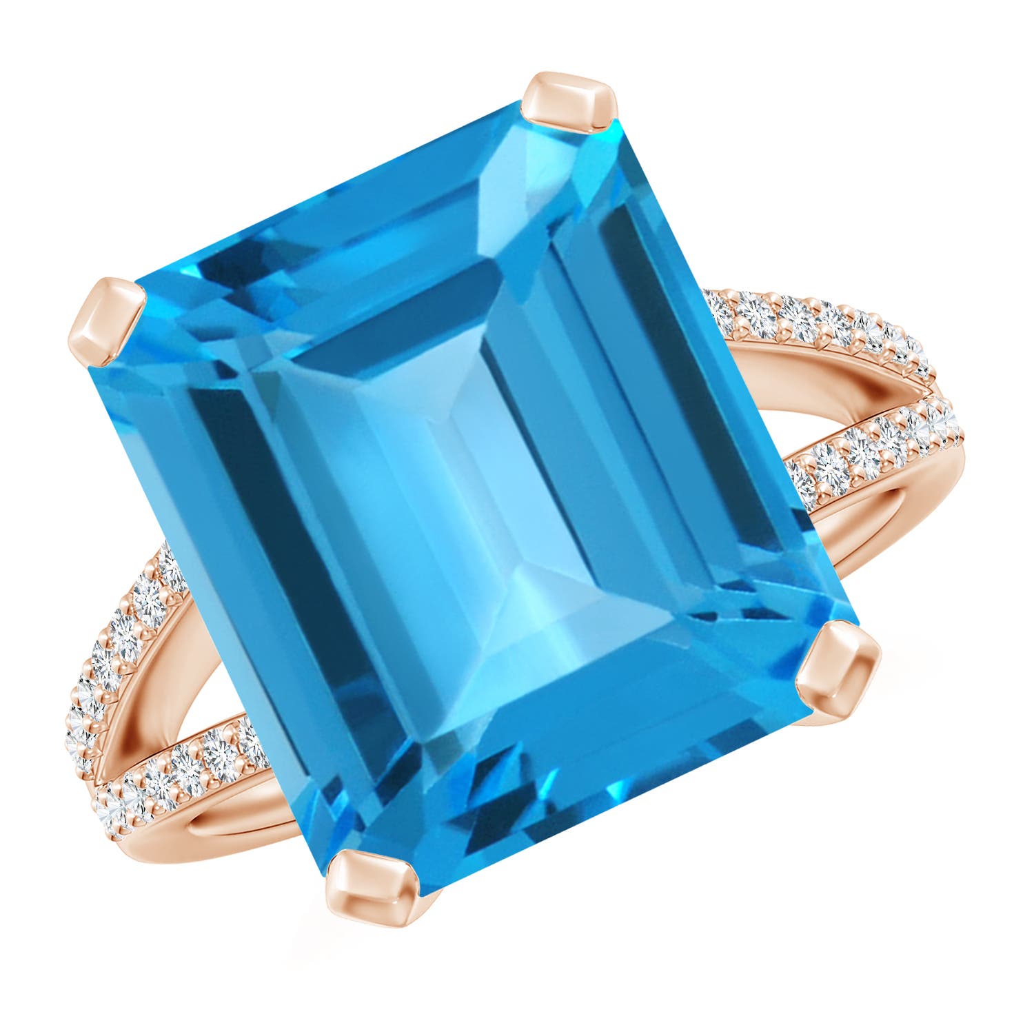 AAA - Swiss Blue Topaz / 12.22 CT / 14 KT Rose Gold