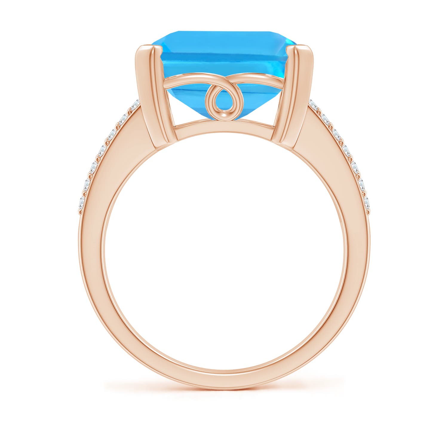 AAA - Swiss Blue Topaz / 12.22 CT / 14 KT Rose Gold