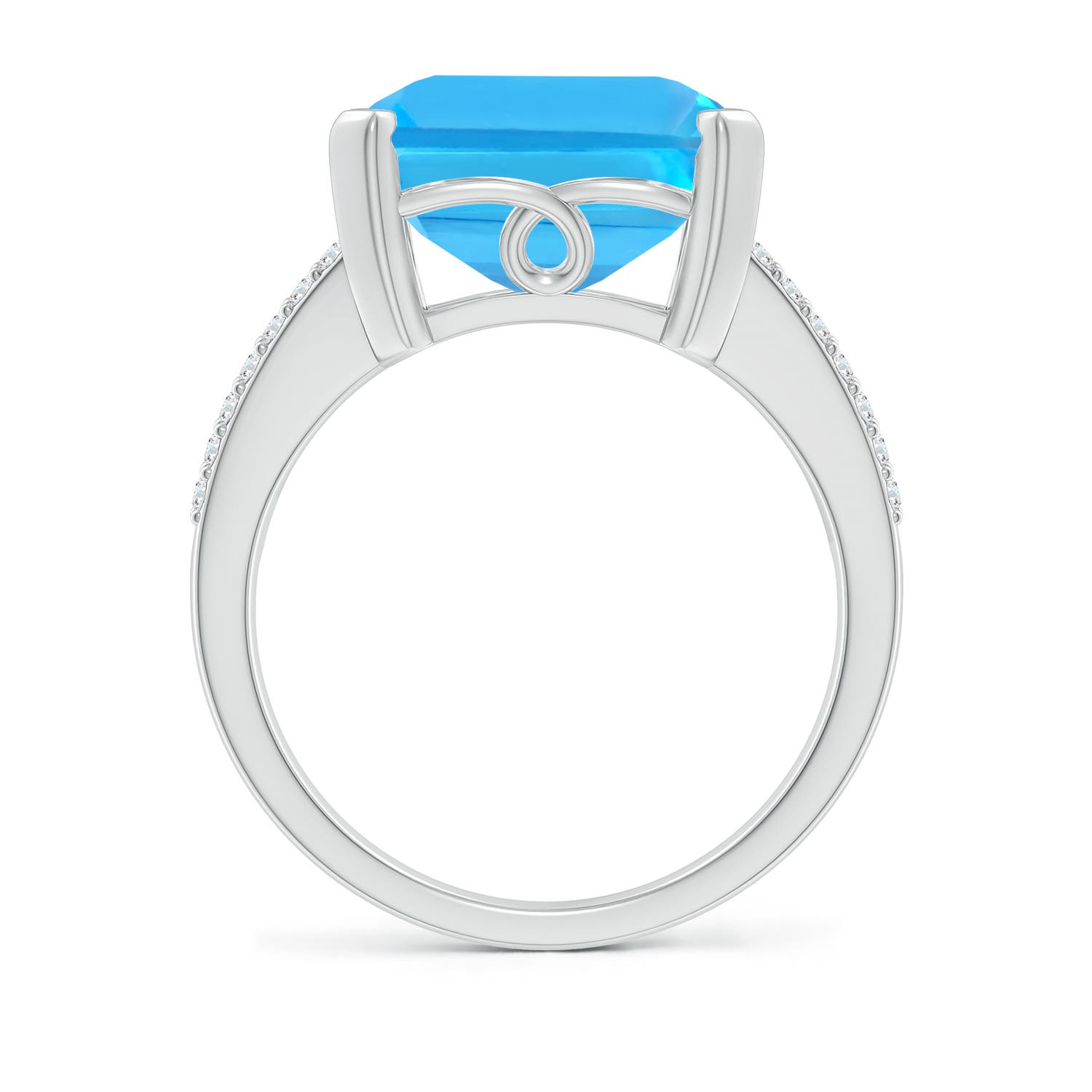 AAA - Swiss Blue Topaz / 12.22 CT / 14 KT White Gold