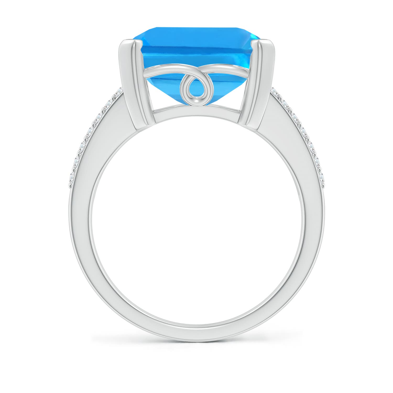 AAAA - Swiss Blue Topaz / 12.22 CT / 14 KT White Gold