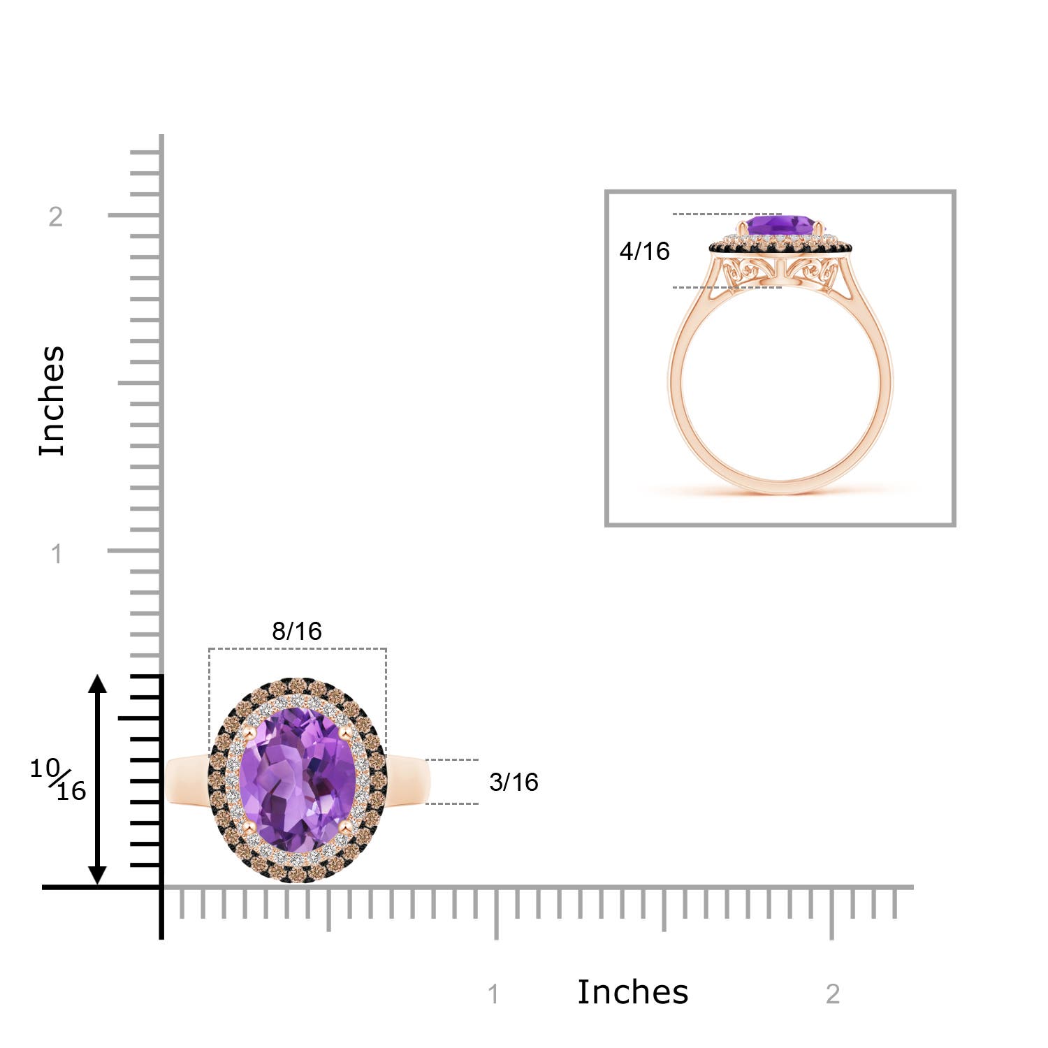 AA - Amethyst / 2.7 CT / 14 KT Rose Gold