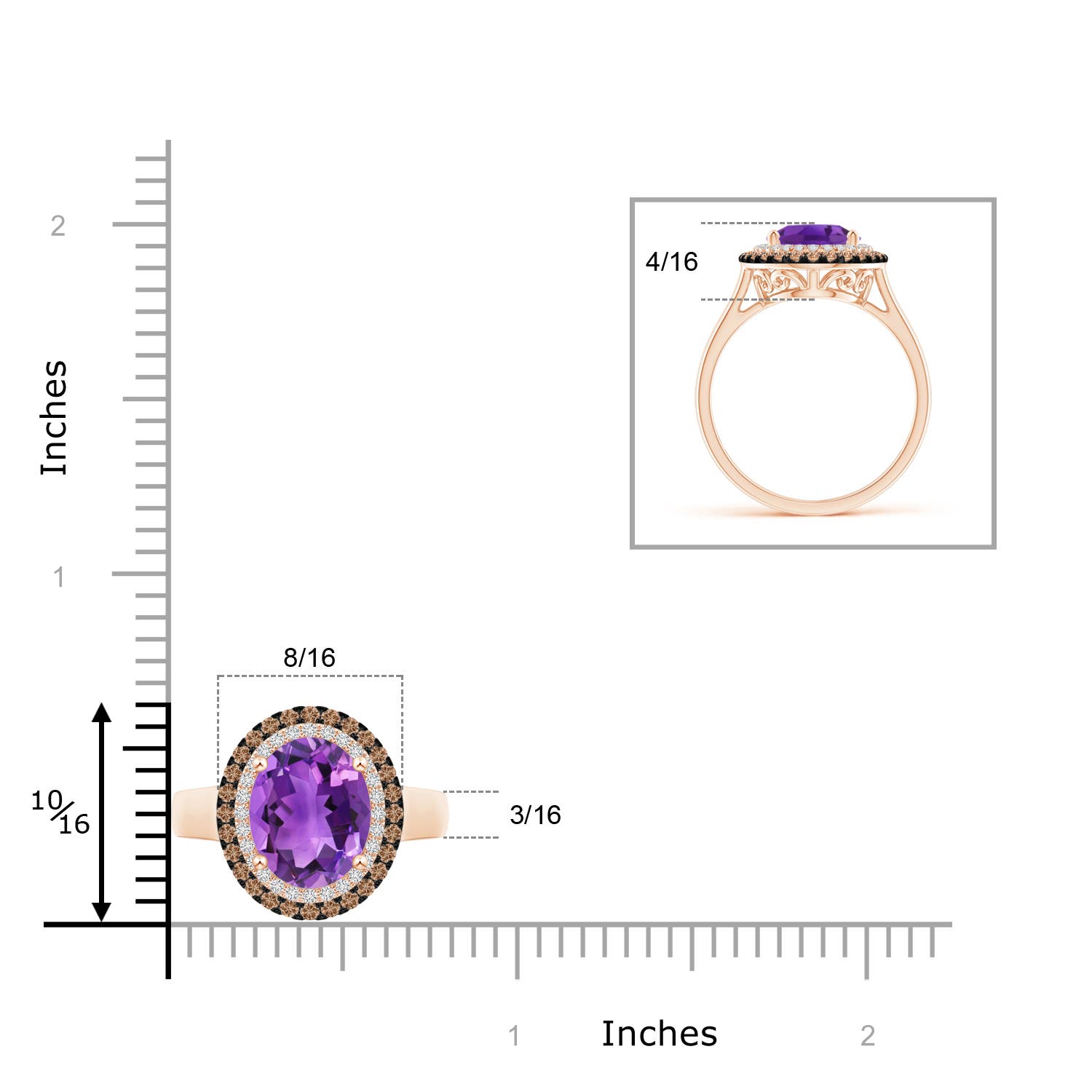 AAA - Amethyst / 2.7 CT / 14 KT Rose Gold