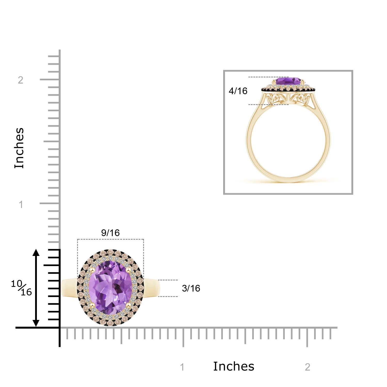 A - Amethyst / 3.71 CT / 14 KT Yellow Gold