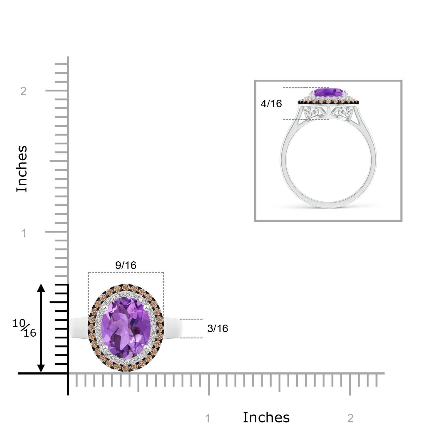 AA - Amethyst / 3.71 CT / 14 KT White Gold