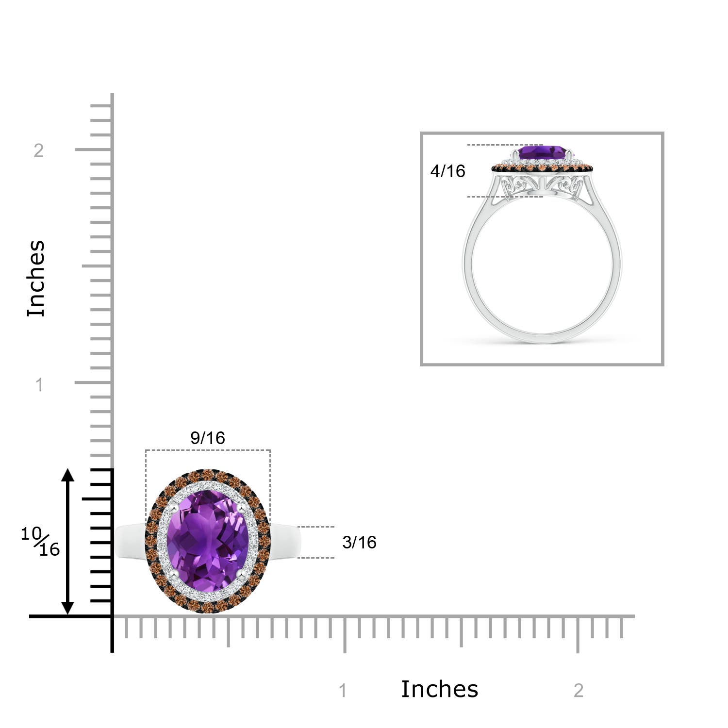 AAAA - Amethyst / 3.71 CT / 14 KT White Gold