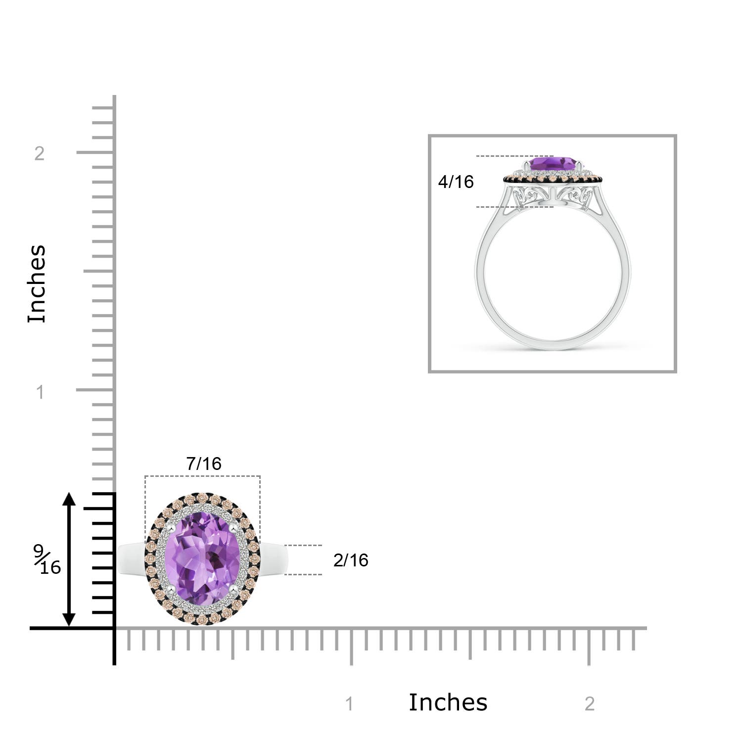 A - Amethyst / 1.87 CT / 14 KT White Gold