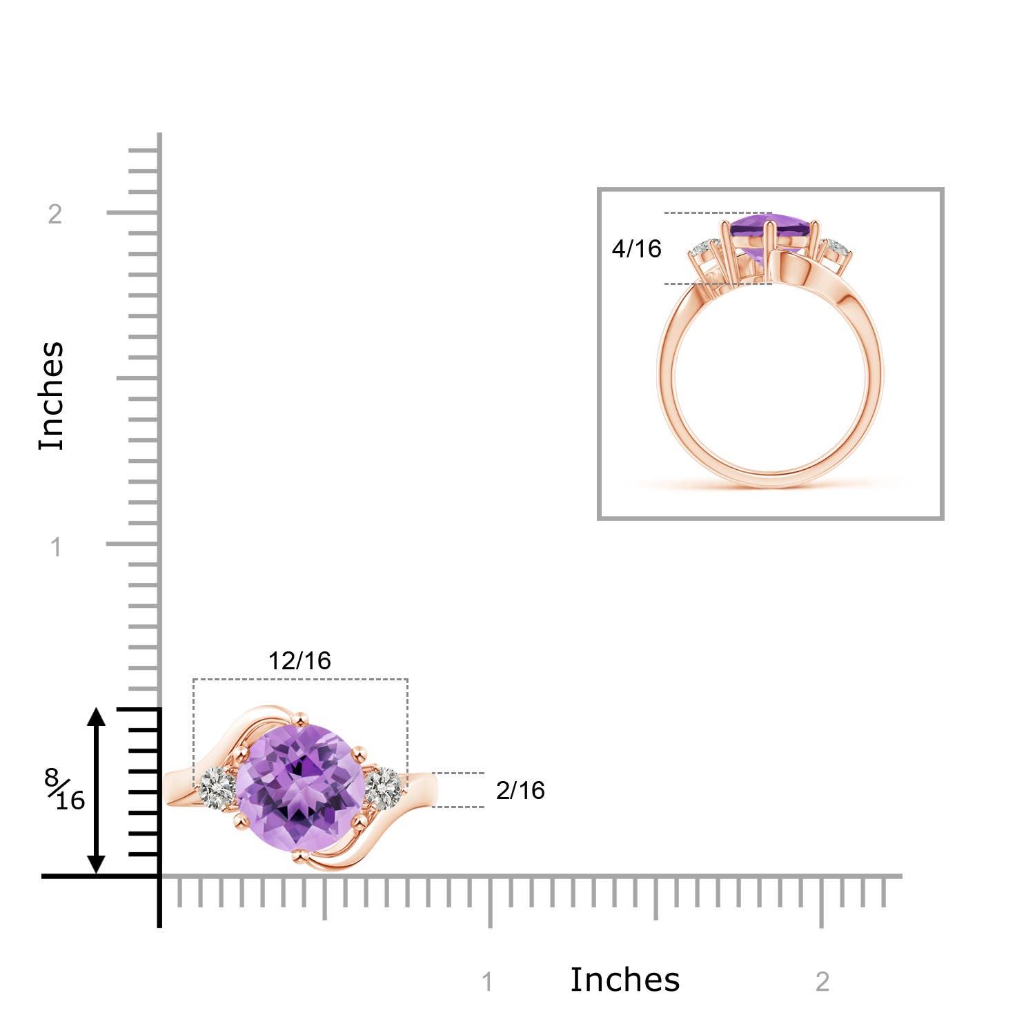 A - Amethyst / 4.04 CT / 14 KT Rose Gold