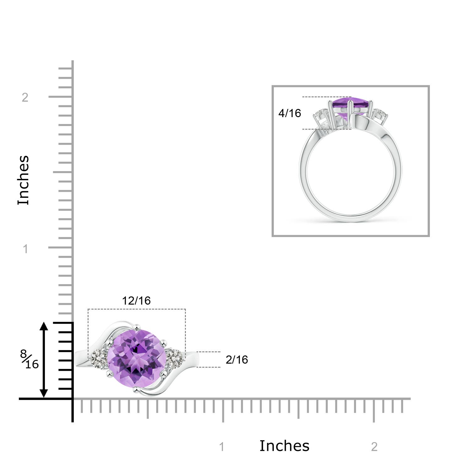 A - Amethyst / 4.04 CT / 14 KT White Gold