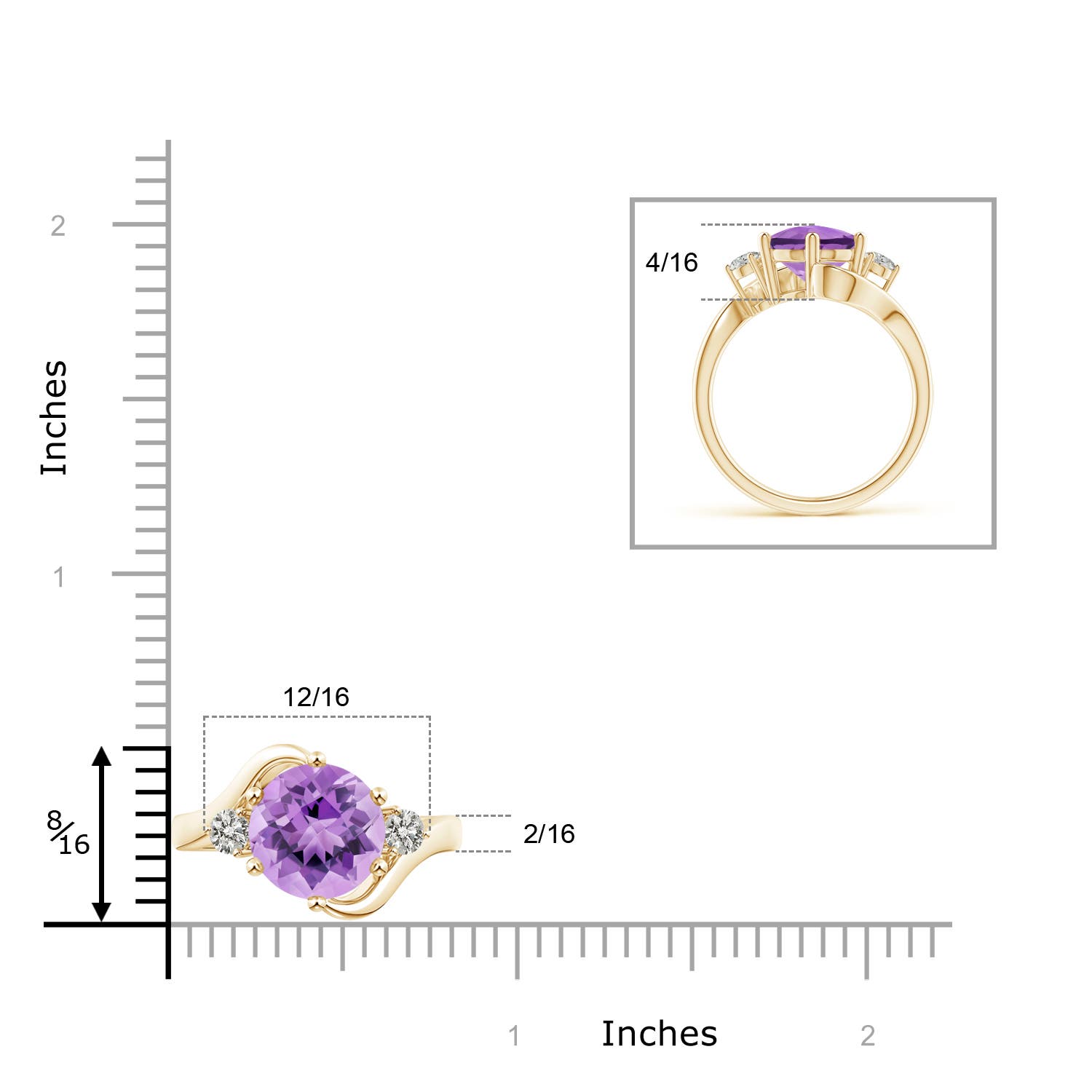 A - Amethyst / 4.04 CT / 14 KT Yellow Gold