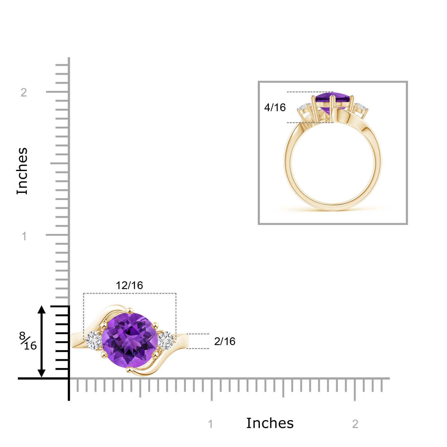 AAA - Amethyst / 4.04 CT / 14 KT Yellow Gold