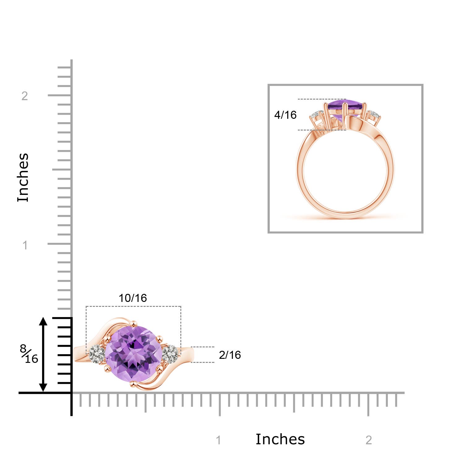 A - Amethyst / 2.31 CT / 14 KT Rose Gold