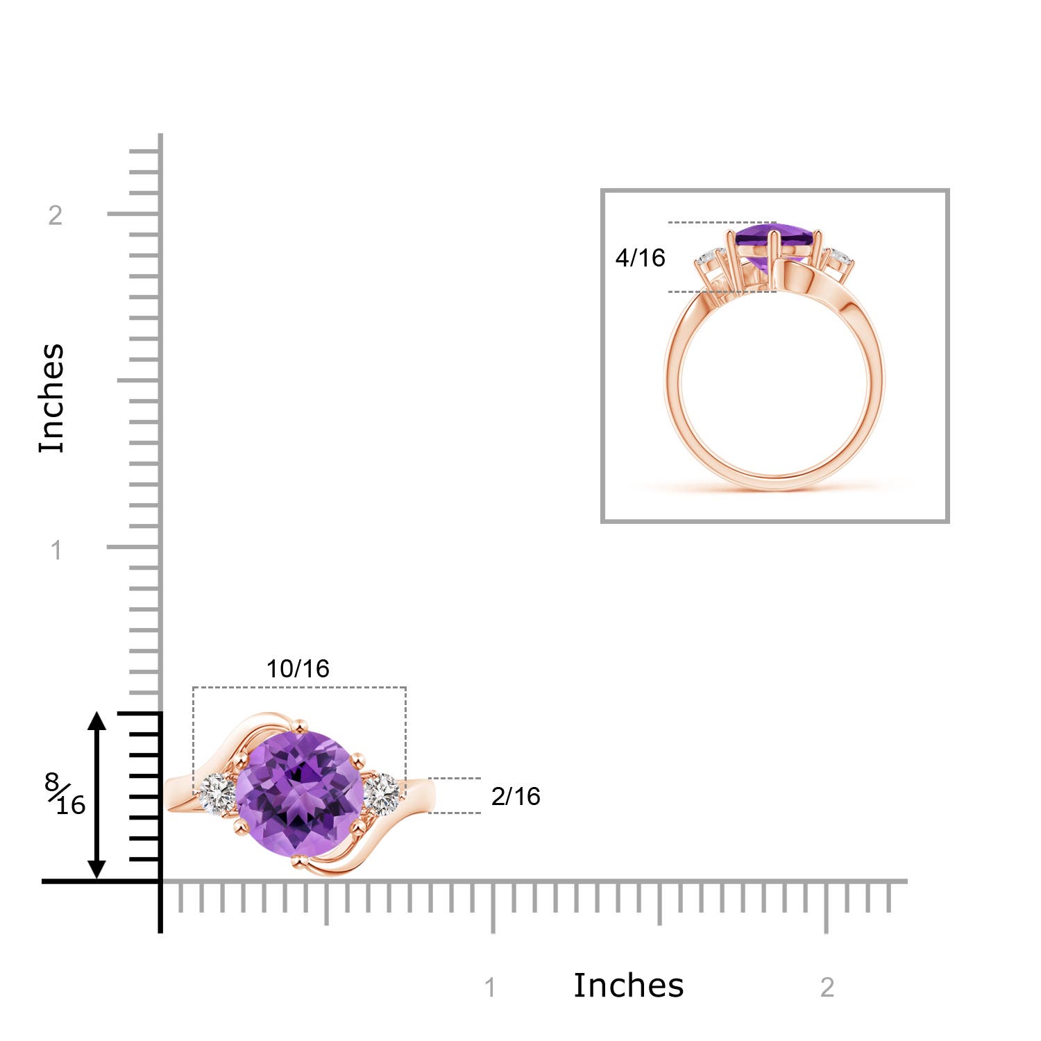 AA - Amethyst / 2.31 CT / 14 KT Rose Gold