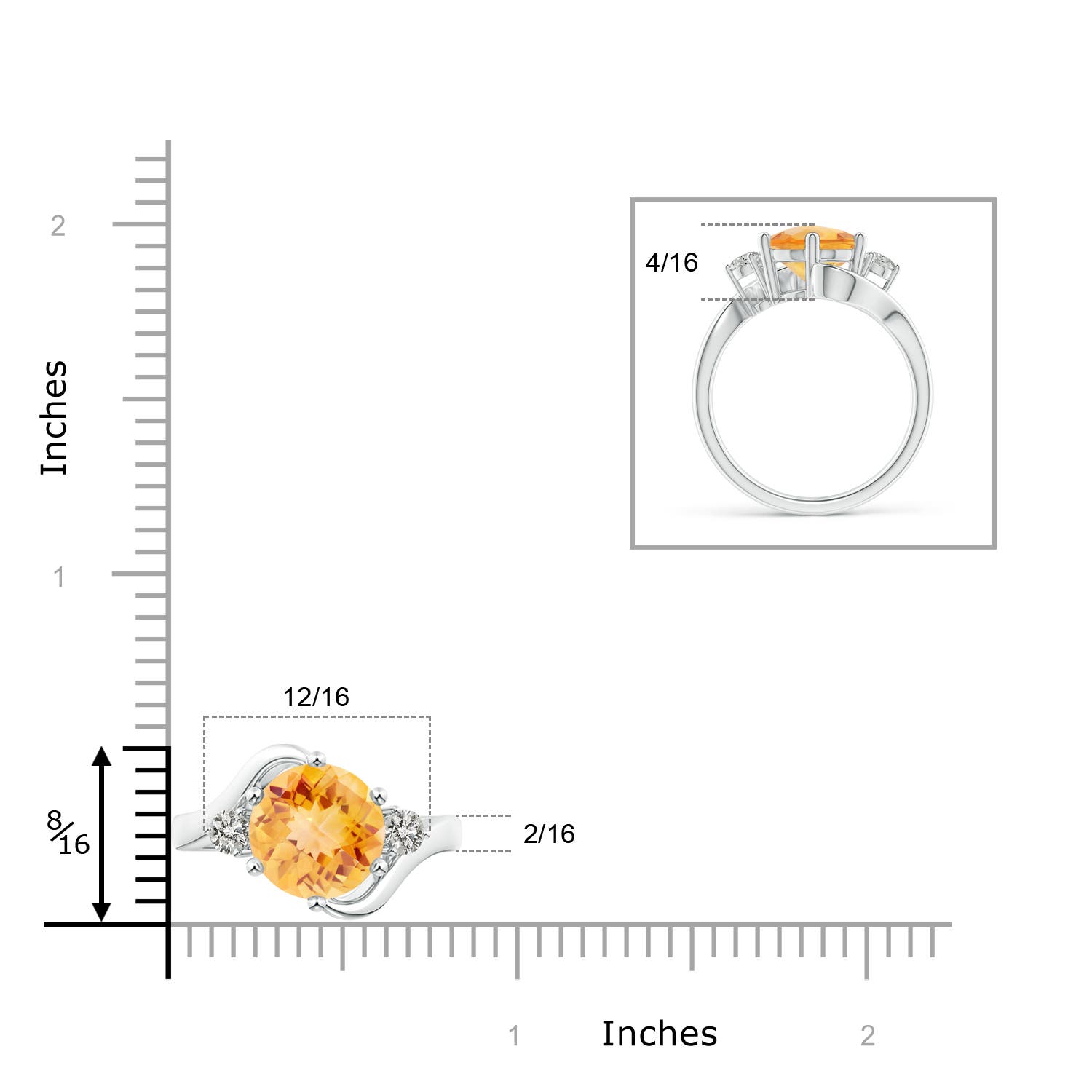 A - Citrine / 3.27 CT / 14 KT White Gold